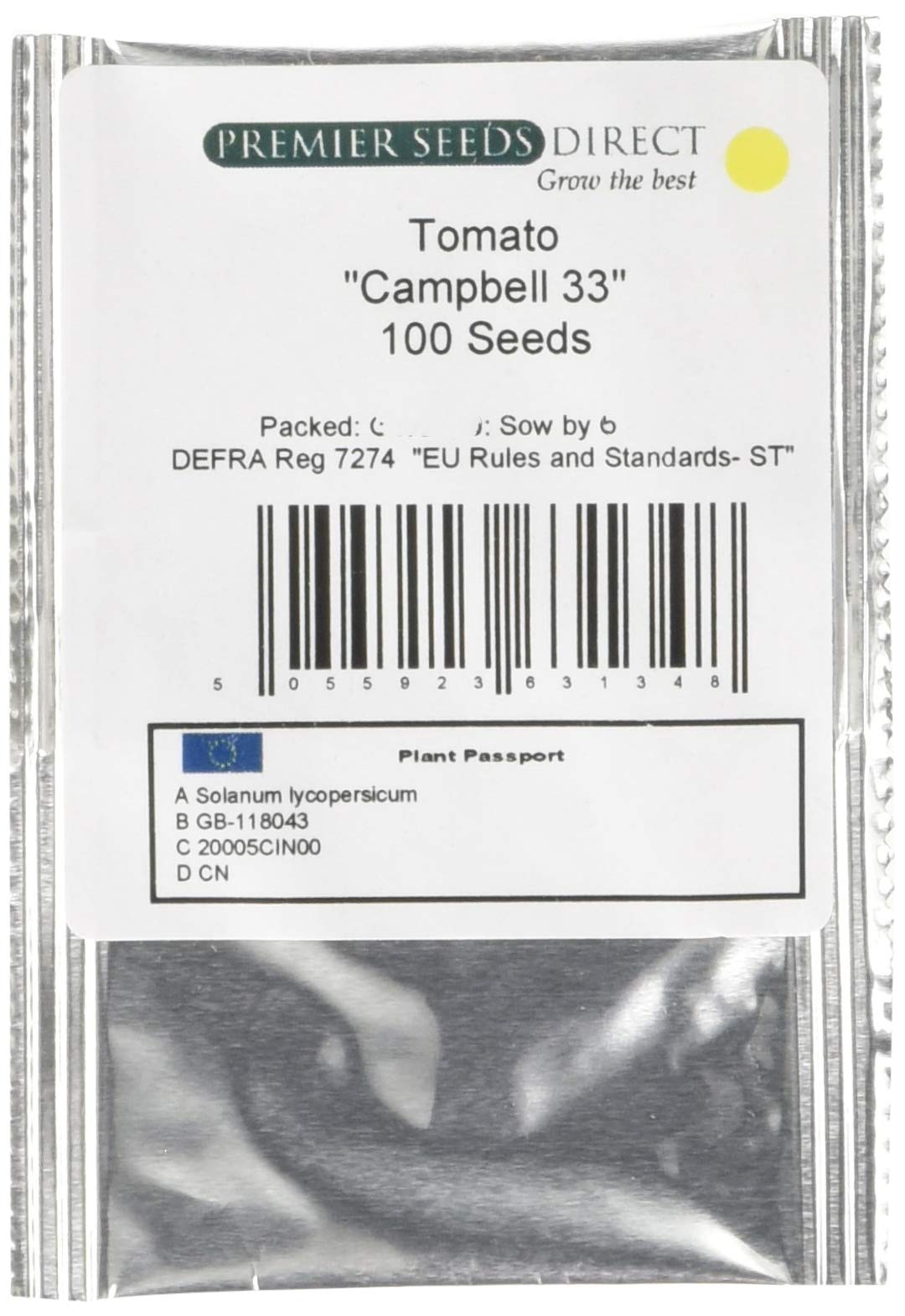 Premier Seeds Direct Ltd TOM161 Premier Direct Tomato-Campbell 33-100 Seeds, one Colour