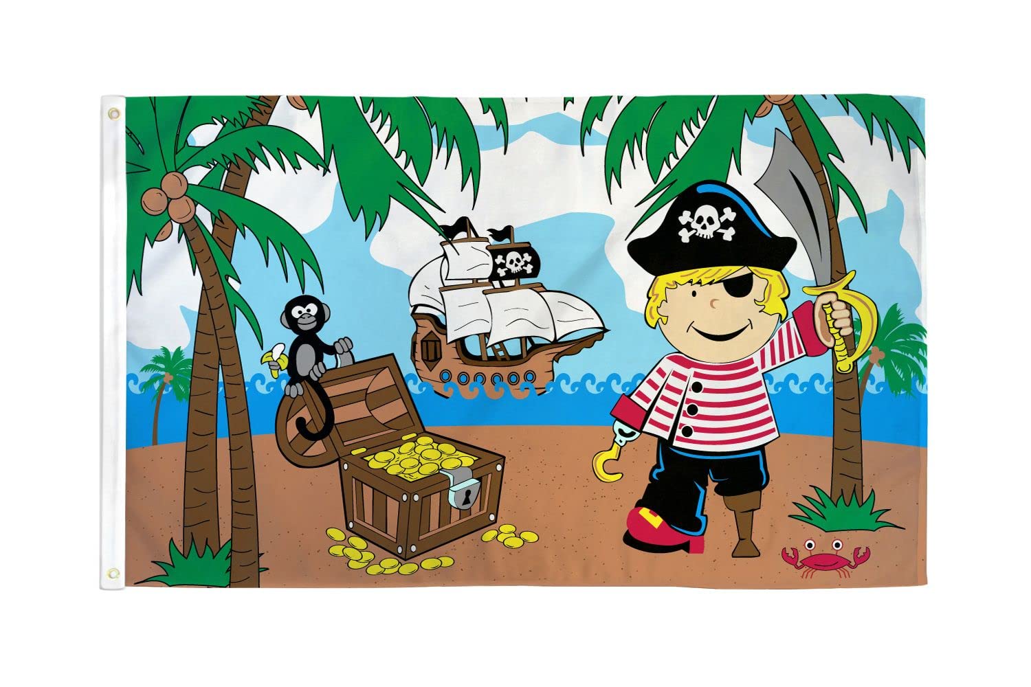 AZ FLAG - Treasure Island Boy Flag - 3x5 Ft - 100D Polyester Pirate Banner with Two Metal Grommets - Fade Resistant - Vivid Colors - 3' x 5' Feet - 150x90 Cm