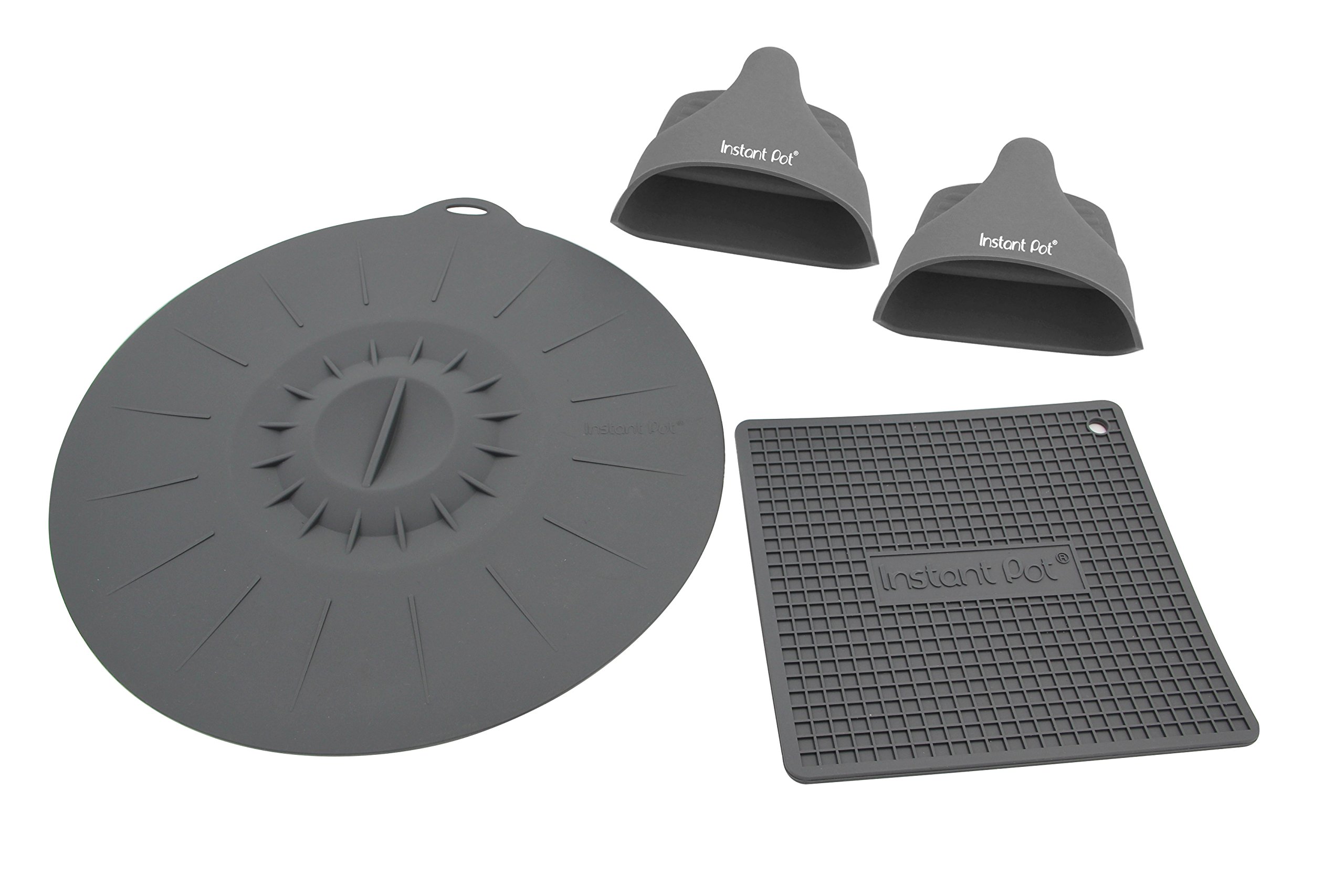 Instant Pot Electric Pressure Cooker Official Starter Accessories Set - Pair of Mini Mitts, Heat Resistant Mat/ Pot Holder, & Suction Sealing Lid