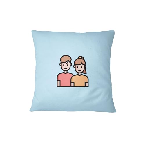 Bona Basics, Decorative Cushion Cover, Decorative Cushion Cover, Home Decoration, for Sofa, Cafe, Size: 60 x 60 cm, Colour: Light Blue