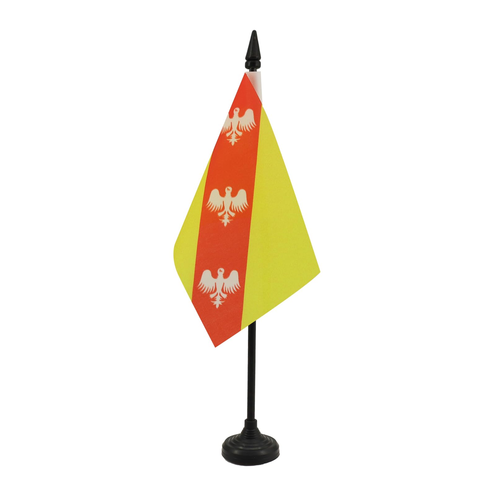 AZ FLAG - Lorraine Table Flag 4'' x 6'' - French region of Lorraine Office Mini Banner 100% Polyester 15 x 10 cm - Mini Desk Flag with 10'' Pole and Black Plastic Base