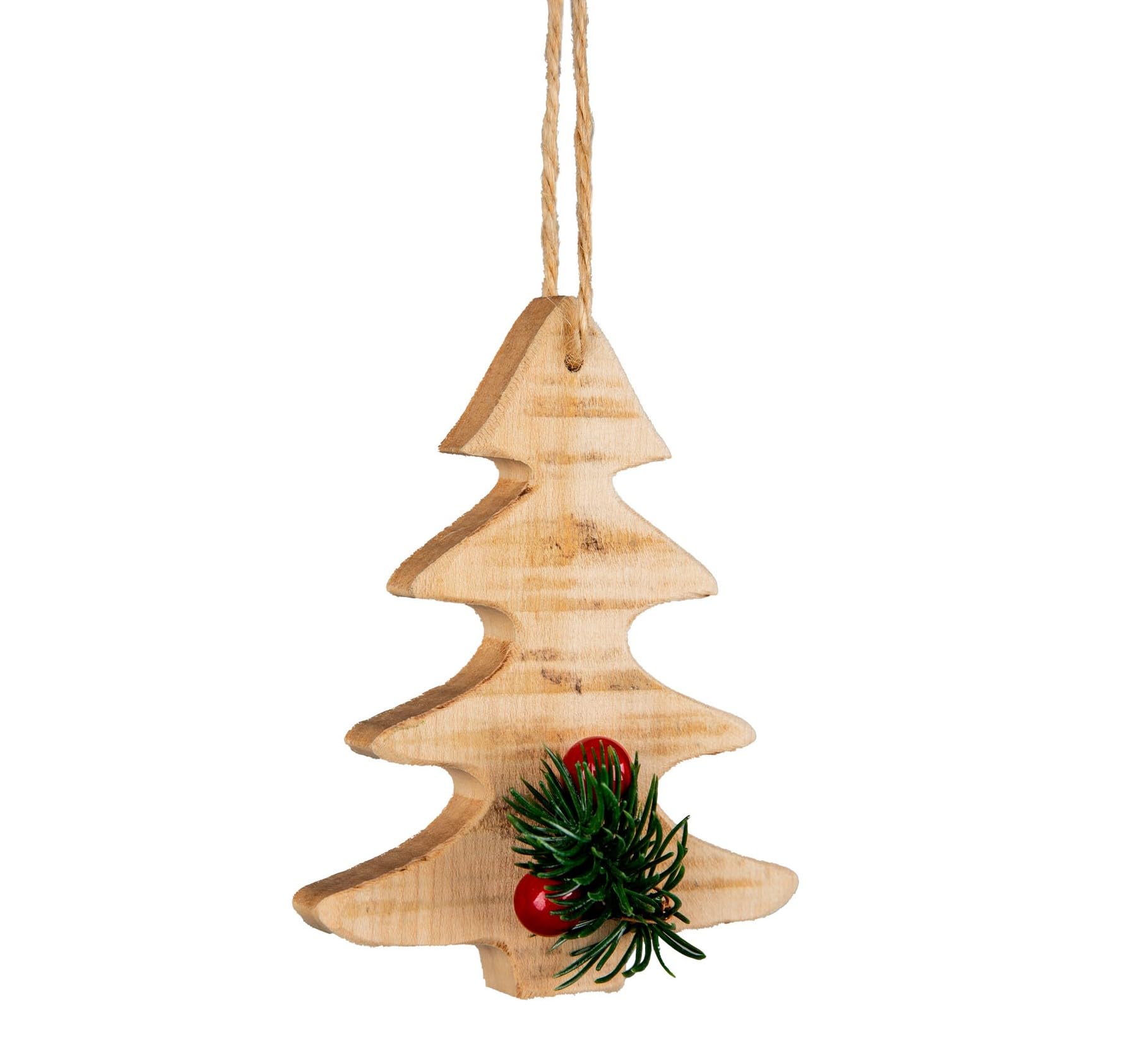 SHATCHI 1pc Rustic Wooden Tree Christmas Tree Hanging Decoration - Christmas Wooden Festive Ornaments Hanging Xmas Pendant DIY Craft Gift