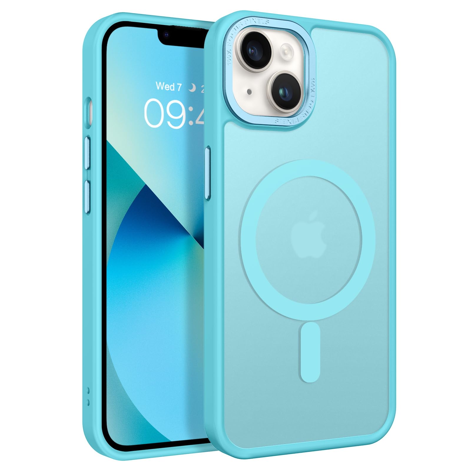 BENTOBEN Magnetic for iPhone 13 Case & iPhone 14 Case [Compatible with Magsafe] Translucent Matte Phone Case iPhone 13/14 Slim Shockproof Women Men Protective Cover for iPhone 13/14 6.1", Lake Blue