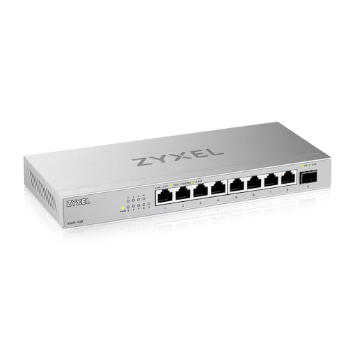 Zyxel 8-Port 2.5G Multi-Gigabit Switch | Unmanaged | 1 x 10G SFP+ | Desktop/Wall Mount | Network Ethernet Hub [XMG-108]