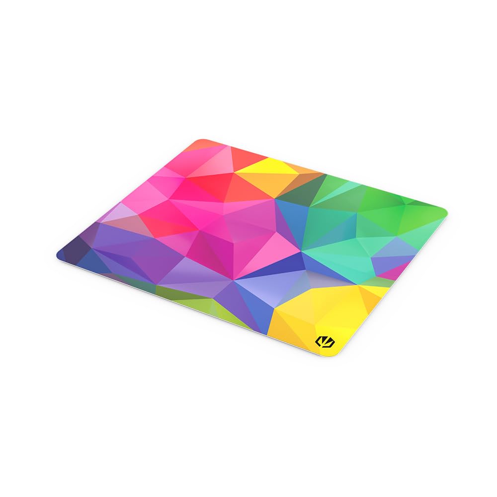 ENDORFY Crystal Spectrum L - Smooth mouse pad for high precision, edged edges, balanced glide, easy to wipe clean, non-slip rubber base, stylish design, RGB (450 × 400 × 3 mm)