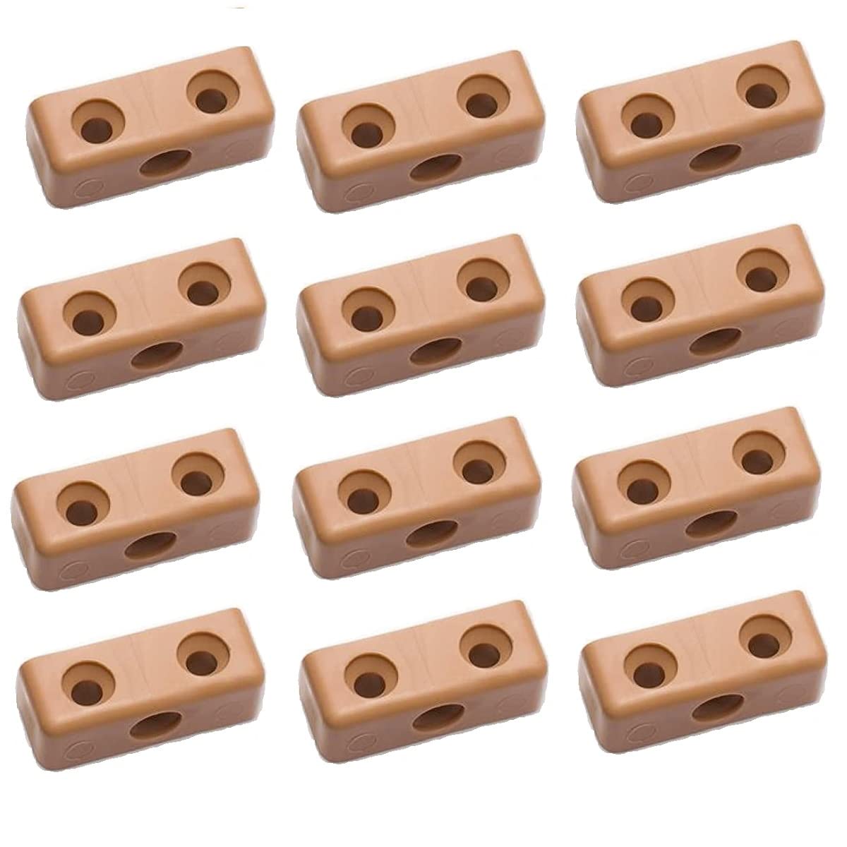Merriway BH03652 (20 Pcs) Modesty Block Wood & Furniture Jointing Connector Beige - Pack of 20 Pieces