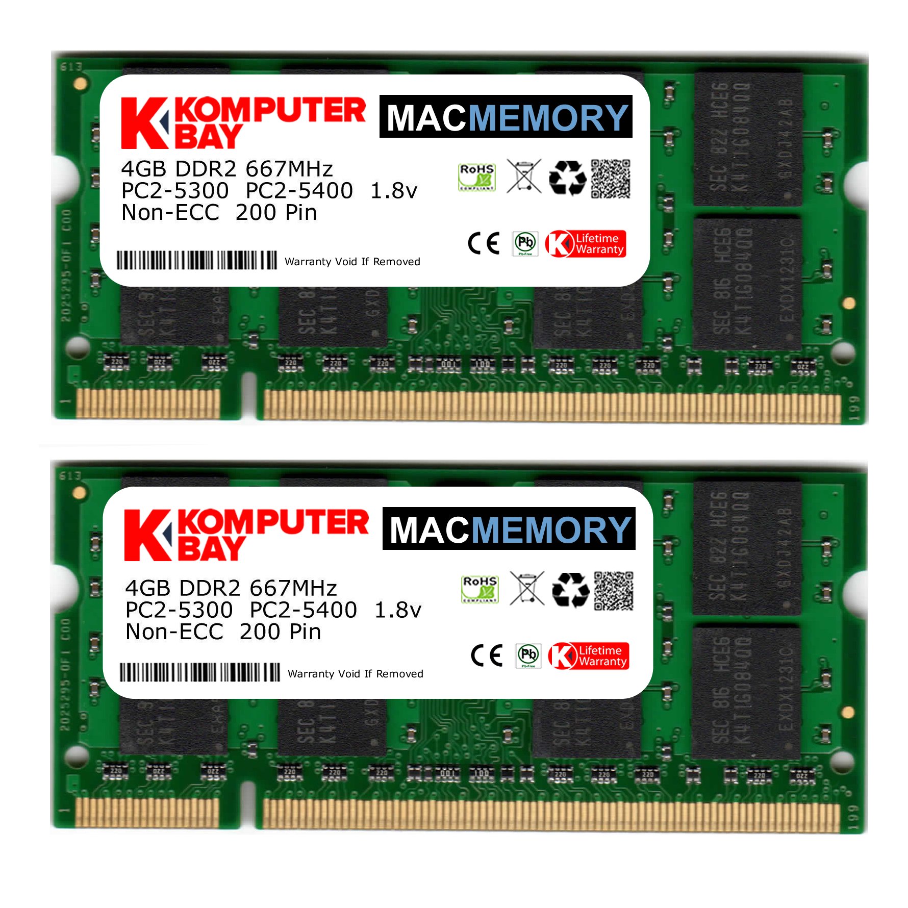 Komputerbay MACMEMORY 6GB Kit (4GB/2GB Modules) PC2-5300 667MHz DDR2 SODIMM for Apple MacBook Pro