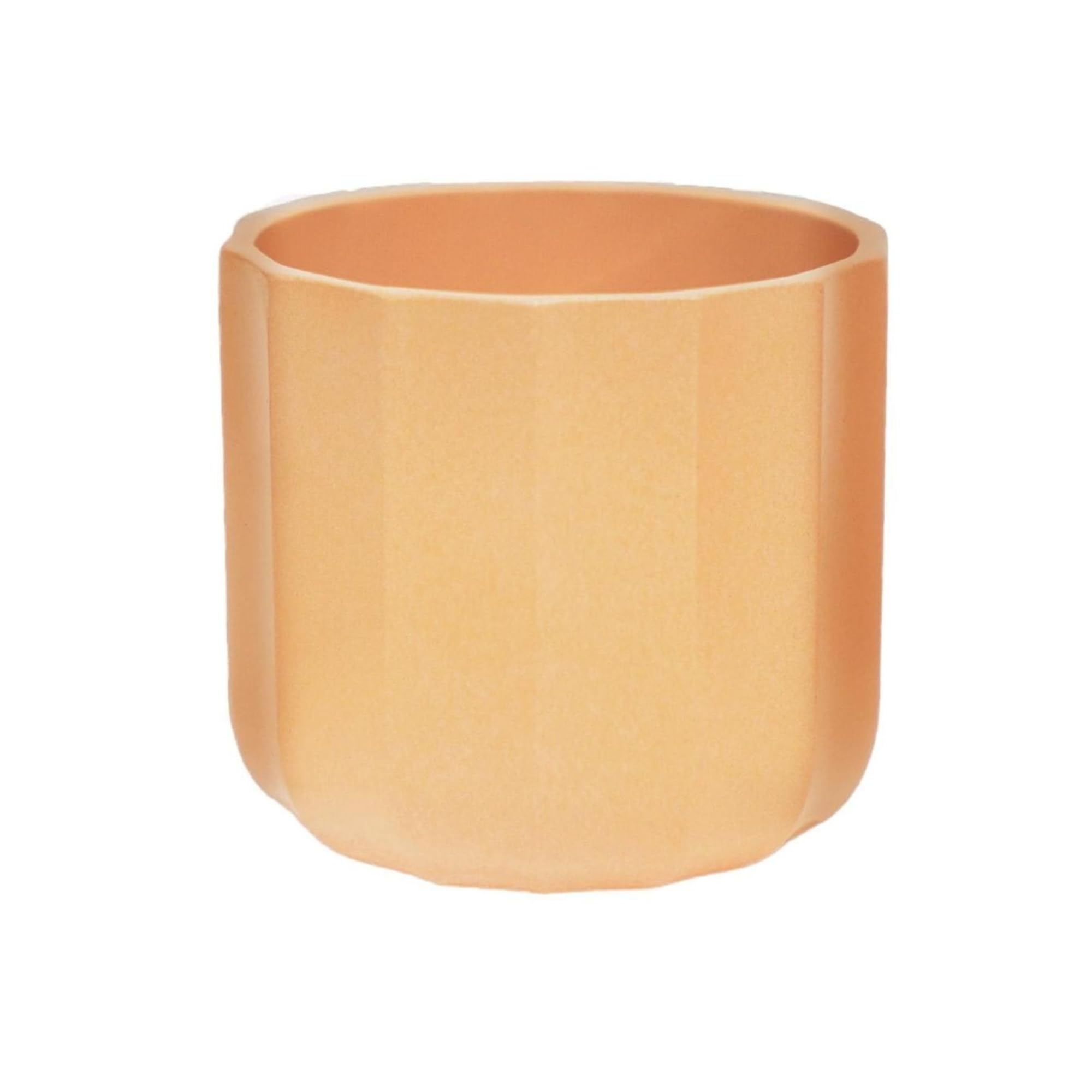 Ivyline Positano Geo Planter in Apricot - Waterproof, Sturdy & Durable - Stylish Decorative Round Indoor Ceramic Flower Houseplant Pot - H12cm x D12cm