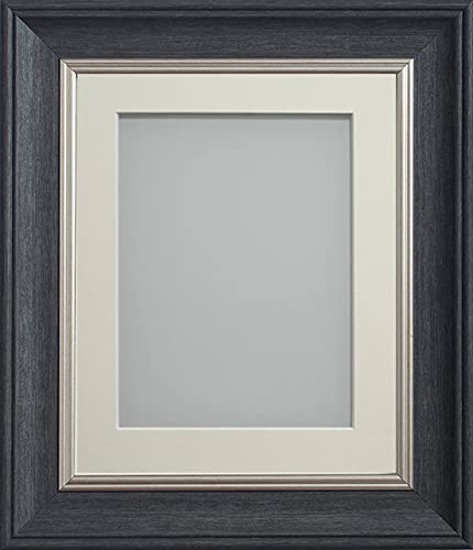 Frame Company Drummond Range Charcoal 16x12 inch Picture Photo Frame with Ivory Mount for Image 13x9 inch * Choice of Sizes* Fitted with Real Glass