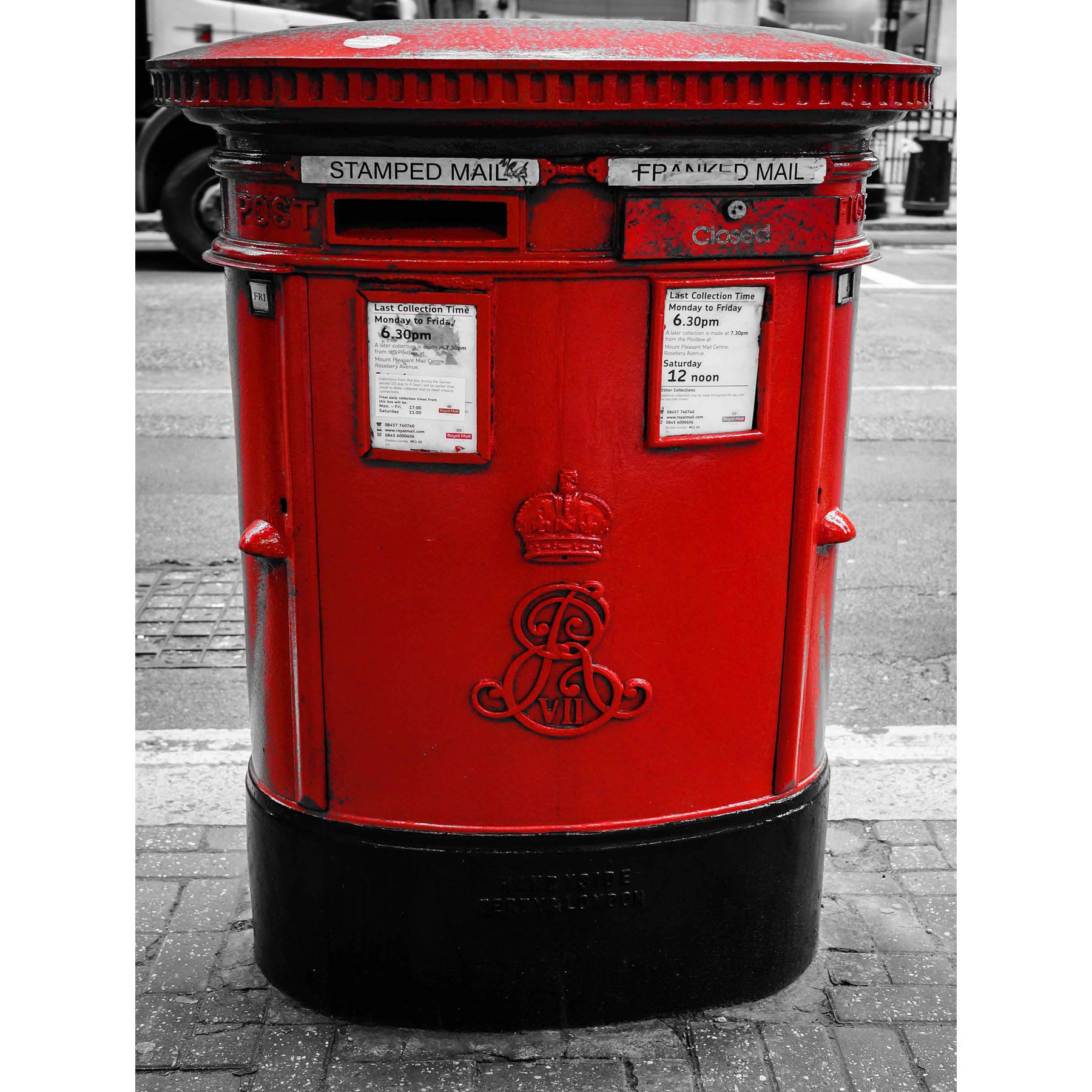 Wee Blue Coo PHOTOGRAPHY COMPOSITION EDWARDIAN POST BOX RED LONDON UK PRINT 12x16 '' POSTER MP3375B