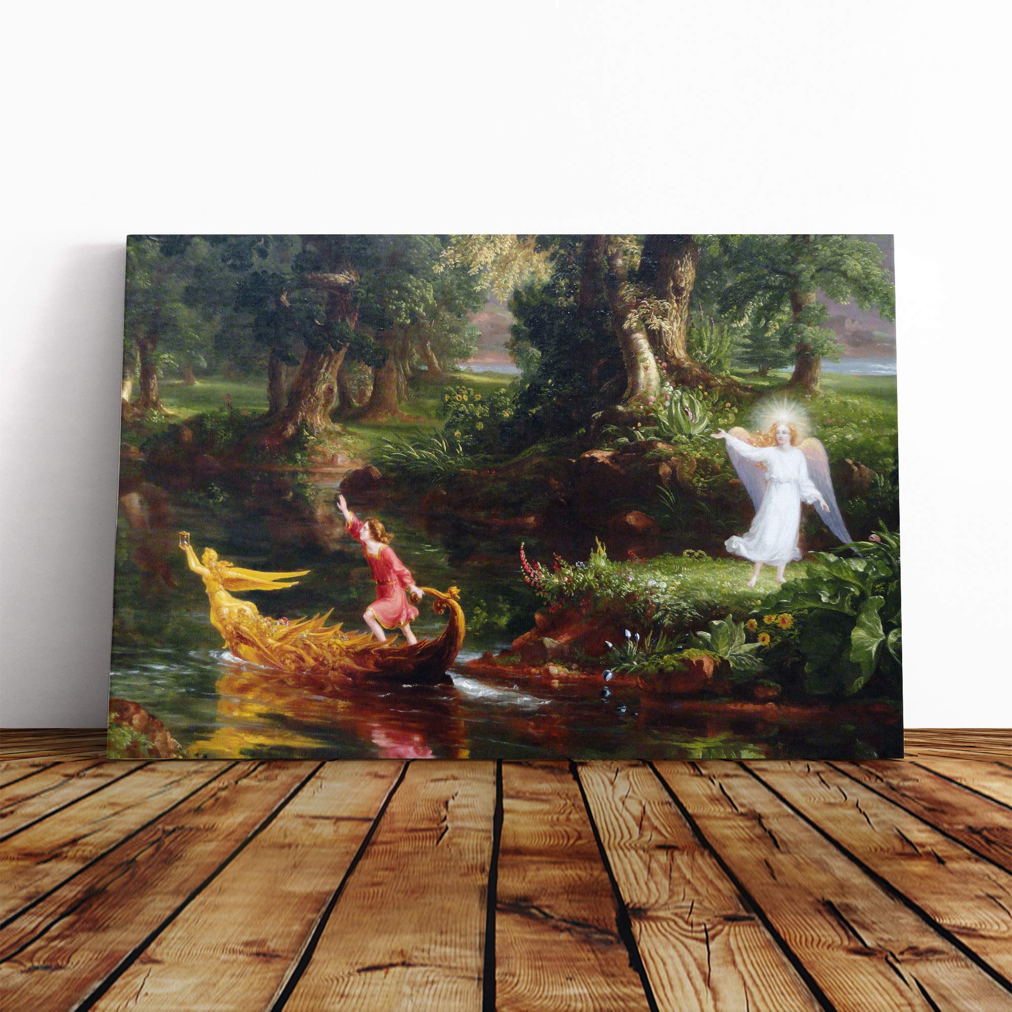 Big Box Art Canvas Print Wall Art Thomas Cole The Voyage of Life Youth | Mounted & Stretched Box Frame Picture | Home Decor for Kitchen, Living Room, Bedroom, Hallway, Multi-Colour, 30x20 Inch