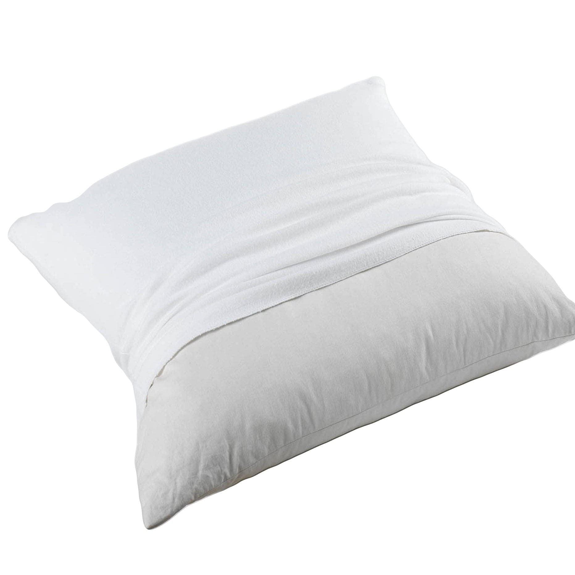Douceur d'Interieur 65 x 65 cm Molleton Uni Pillow Cover, Blanc