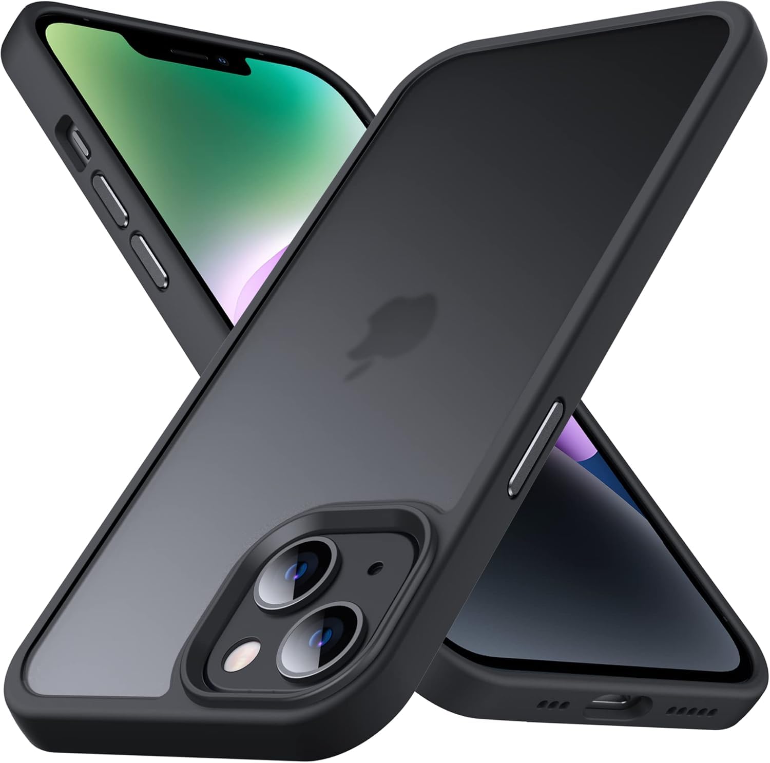 Anqrp Designed for iPhone 14 Plus Case, [Military Shockproof] Super Soft Silicone Slim Translucent Matte Protective Phone Cover, Compatible with iPhone 14 Plus 6.7", Black