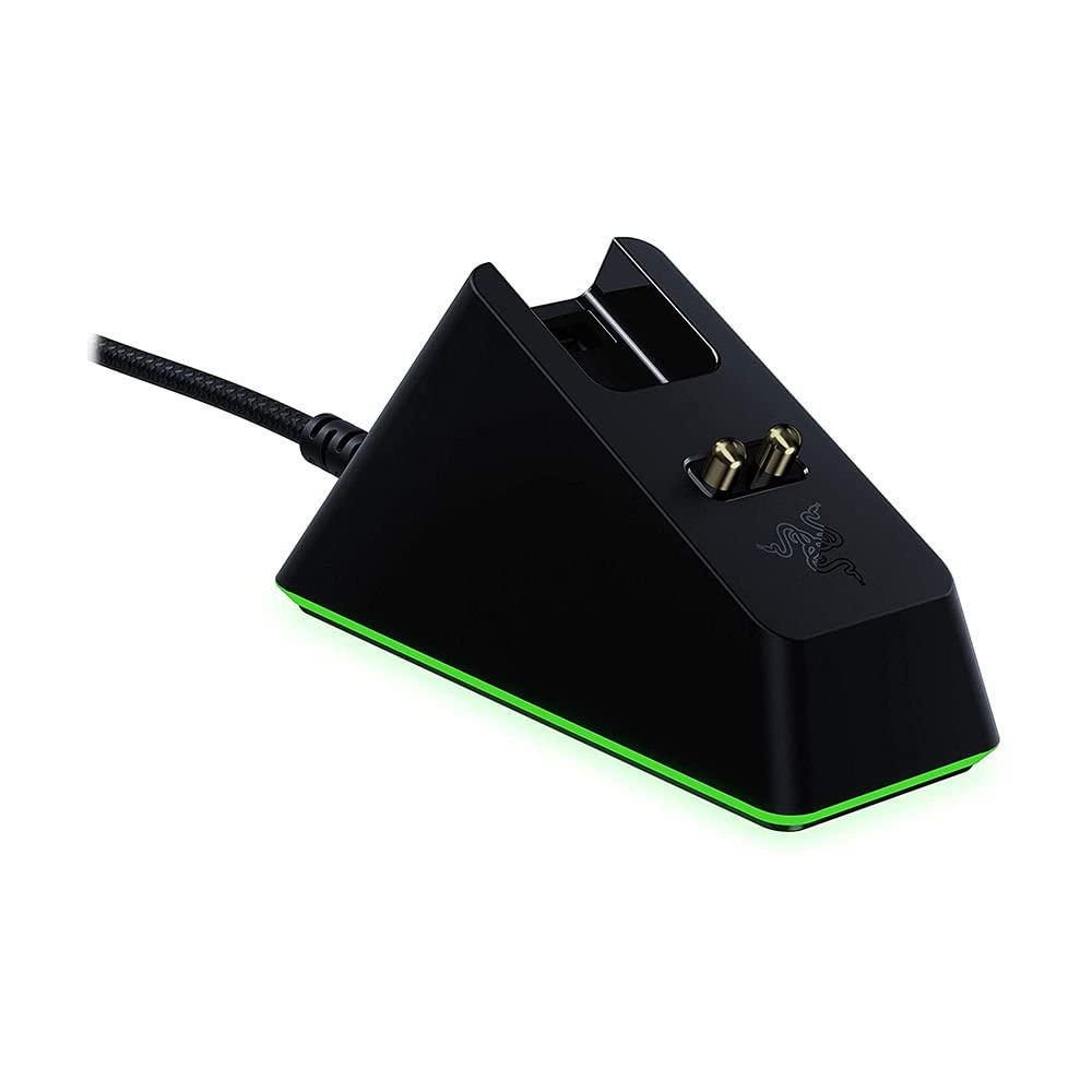 Razer Mouse Charging Dock Chroma: Magnetic Dock with Charge Status RGB Lighting - Anti-Slip Gecko Feet - Powered by Razer Chroma - Classic Black