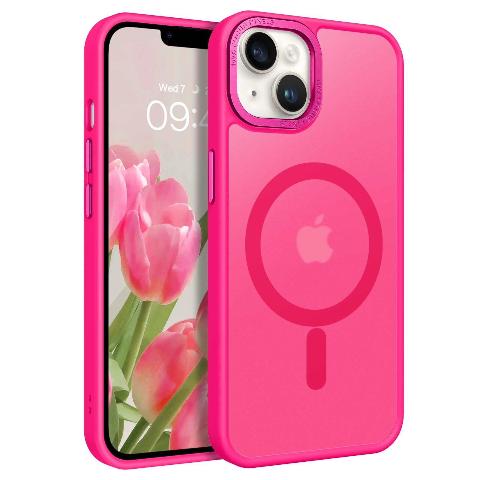 BENTOBEN for iPhone 14 Plus Phone Case, iPhone 14 Plus Magnetic Case [Compatible with MagSafe] Translucent Matte Slim Shockproof Women Men Girl Protective Case Cover for iPhone 14 Plus 6.7",Hot Pink