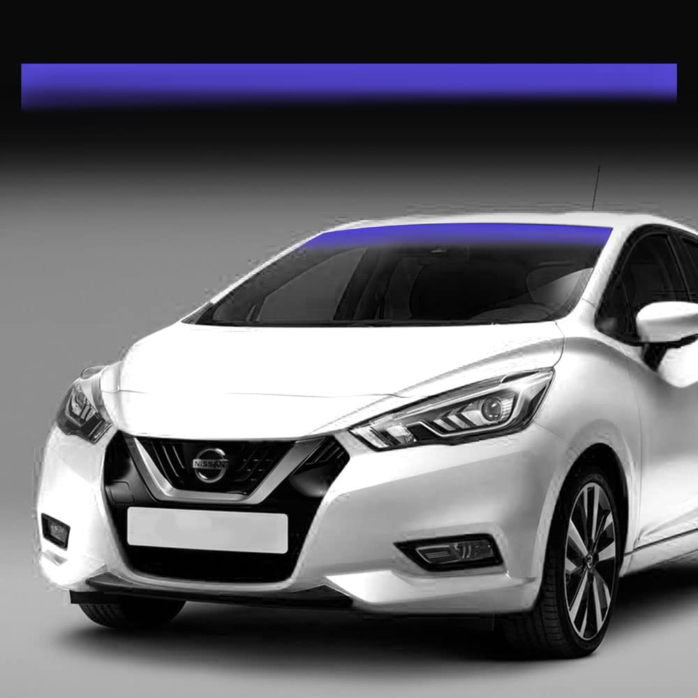 Adhesive Windshield Banner Sunshade Stripe Sticker for Car, Transparent, Blue Shades