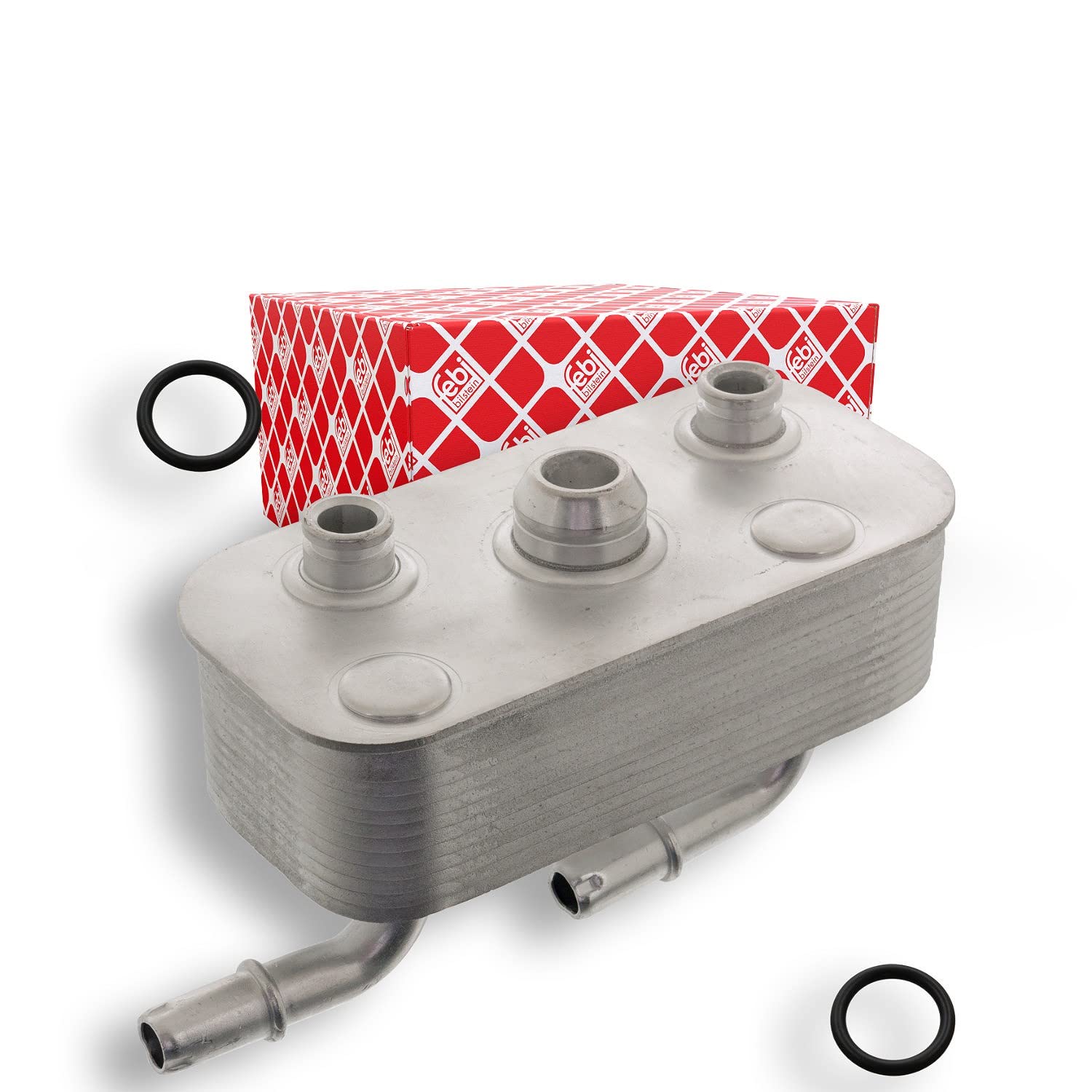 febi bilstein 100128 Oil Cooler for automatic transmission, with seal rings, pack of one