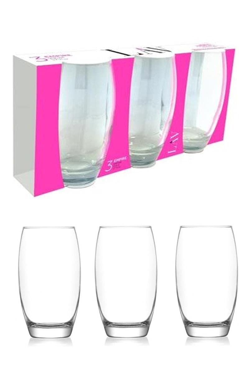 6x Clear 510ml Empire Highball Glasses - Tall Hi Ball Glass Water Gin Juice Cocktail Drinking Glassware Tumblers Set - By LAV