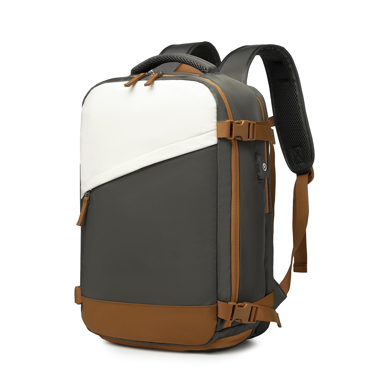 Kono Carry On Backpack 45 x 30 x 18 Casual Daypack Waterproof Travel Rucksack 15.6 Inch Laptop Backpack School Bag with USB Charging Port Shoes Compartment (Grey)