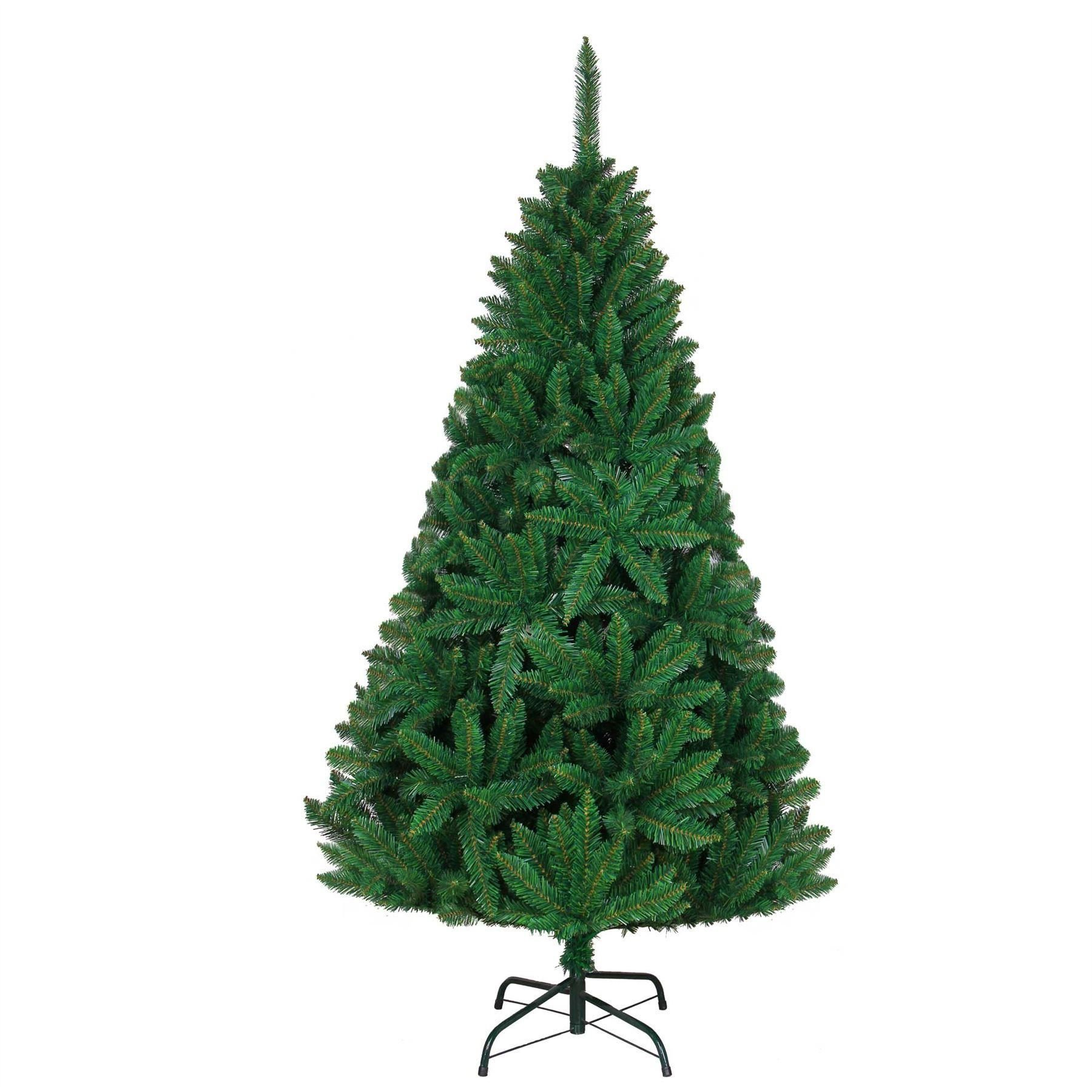 5ft/1.5m Green Bushy Imperial Pine Artificial Deluxe Christmas Tree Hinged Branches 404 Pencil Point Tips with Metal Stand Xmas Home Decorations