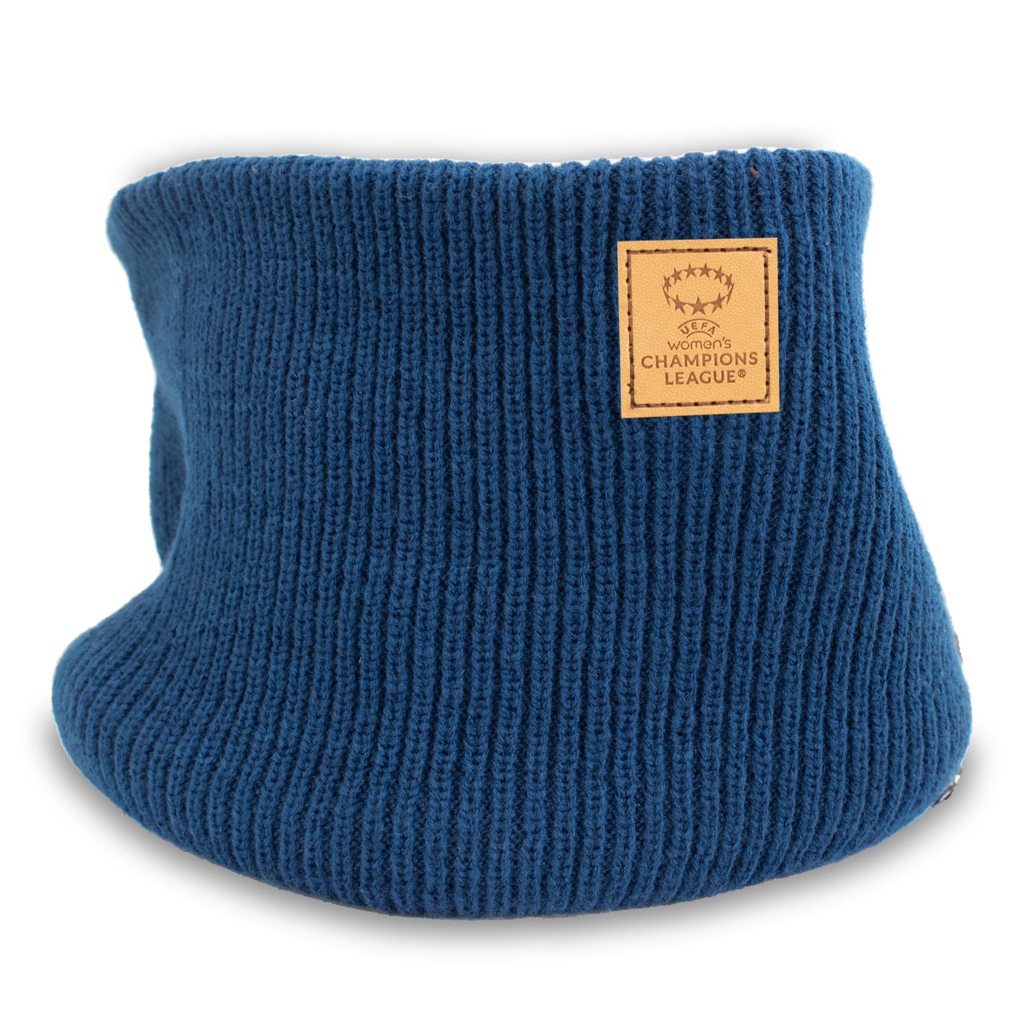 UEFA Women's Champions League Knitted Snood - UWCL Offically Licensed Merchandise, Neck Warmer for Men & Women, Scarf Alternative, Great Football Gift Idea, Blue, One Size