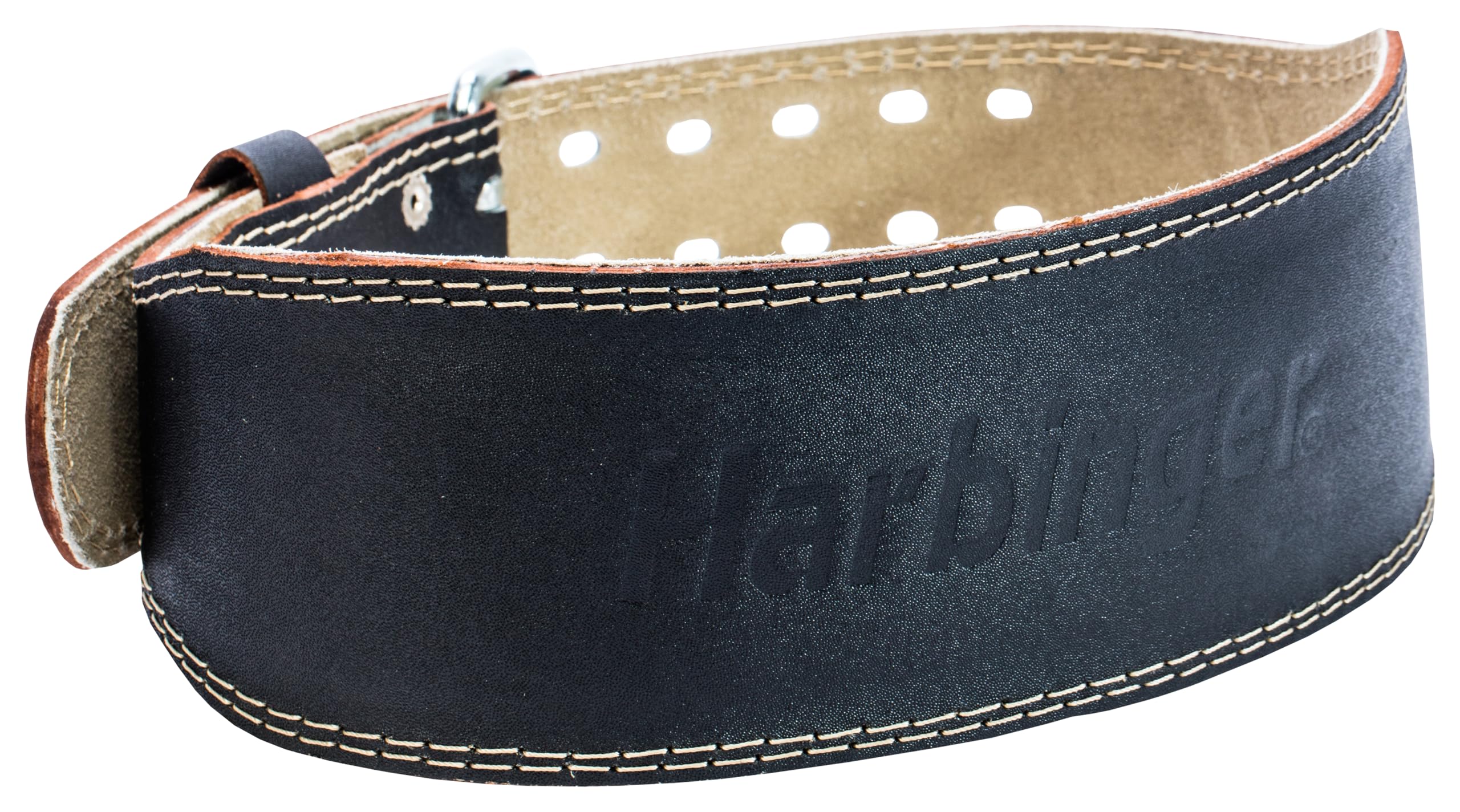 Harbinger Weight Lifting Belt, Padded Leather Belt For Enhanced Comfort, Strength Training Equipment, Black, S