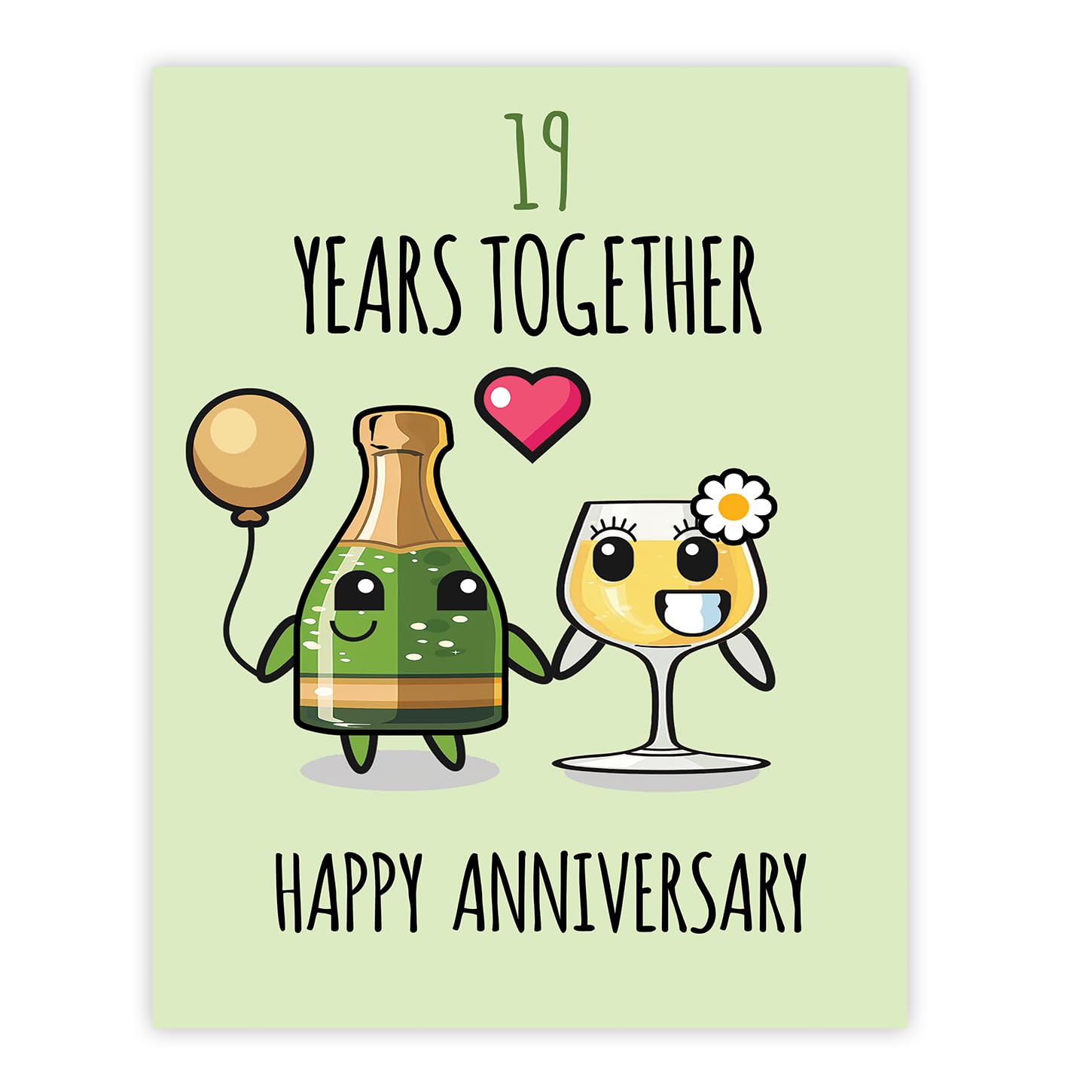 Stuff4 19th Anniversary Poster Unframed - 19 Years Together - Happy 19th Wedding Anniversary Cute Gifts for Husband Girlfriend Wife Companion Boyfriend Partner, 8x10 Inch Anniversaries Posters