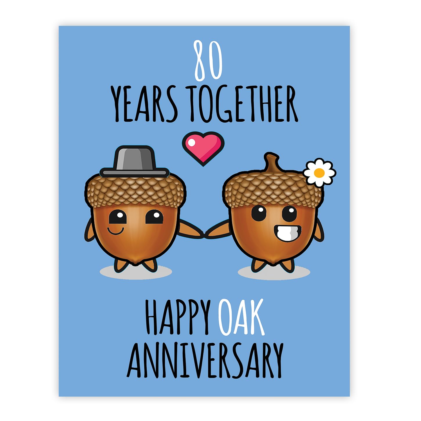 Stuff4 80th Anniversary Poster Unframed - 80 Years Together - Happy 80th Wedding Anniversary Cute Gifts for Companion Partner Husband Wife, 8x10 Inch Anniversaries Posters