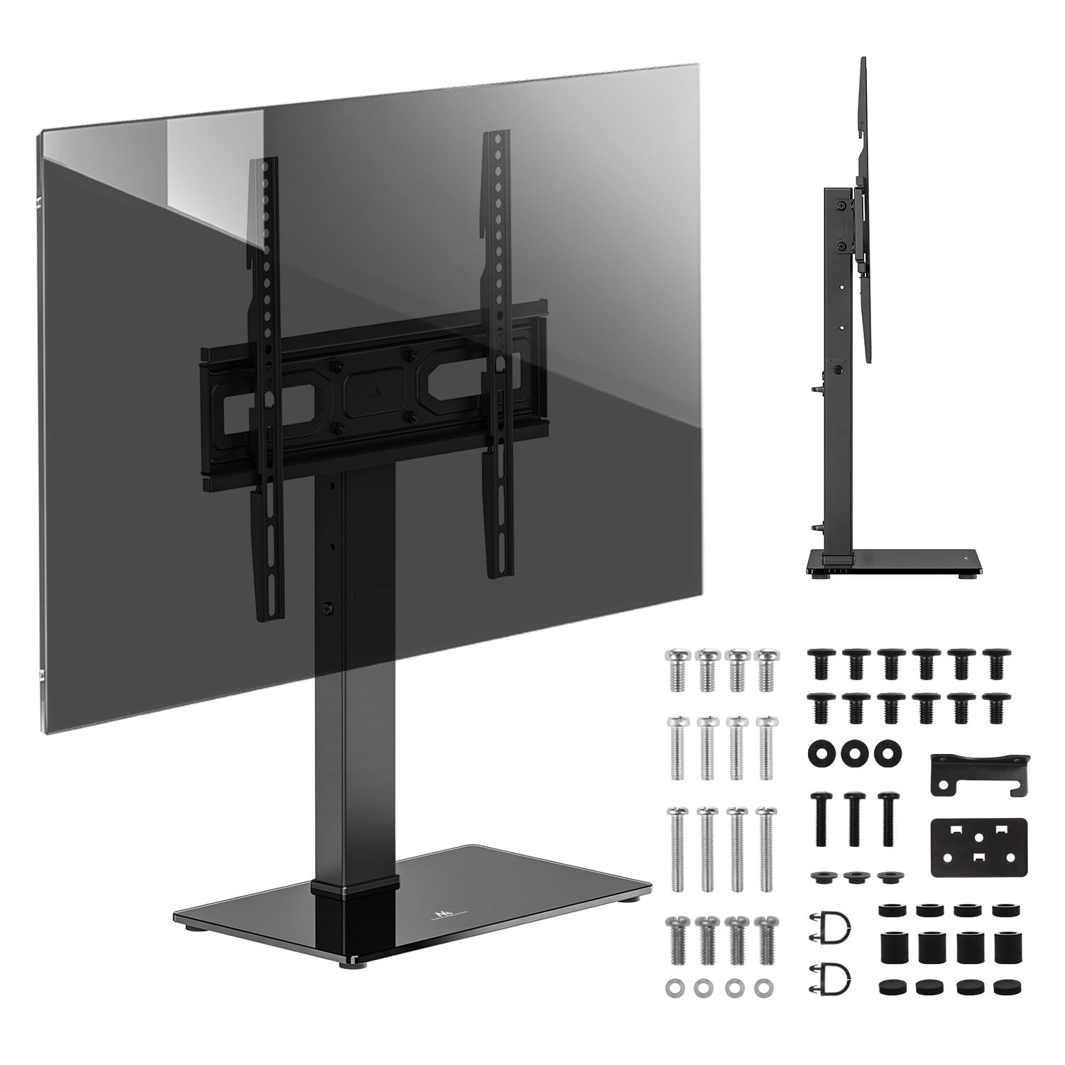 Maclean Universal TV Stand for RTV Cabinet, Stand, Max. 40 kg, Max. VESA 400 x 400, Height and Angle Adjustment, for TV 32-65 Inch, MC-124