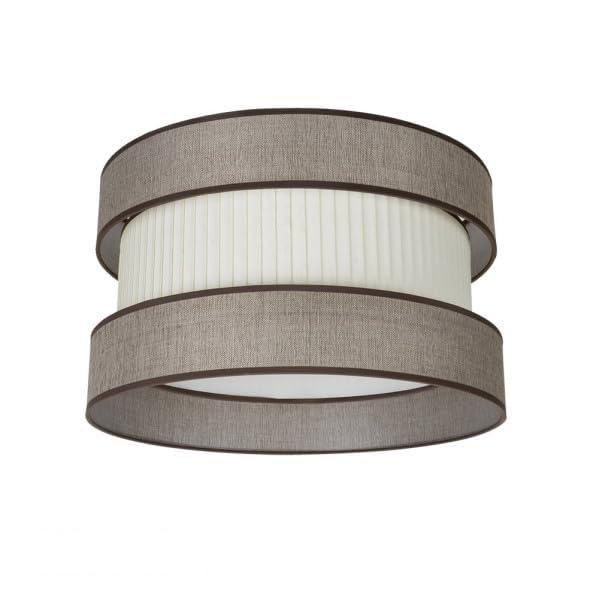 Hanging lampshade 50x50x25 cm, Brown-Beige, Includes Diffuser, Ideal for Decorative Lighting and Cozy environments.