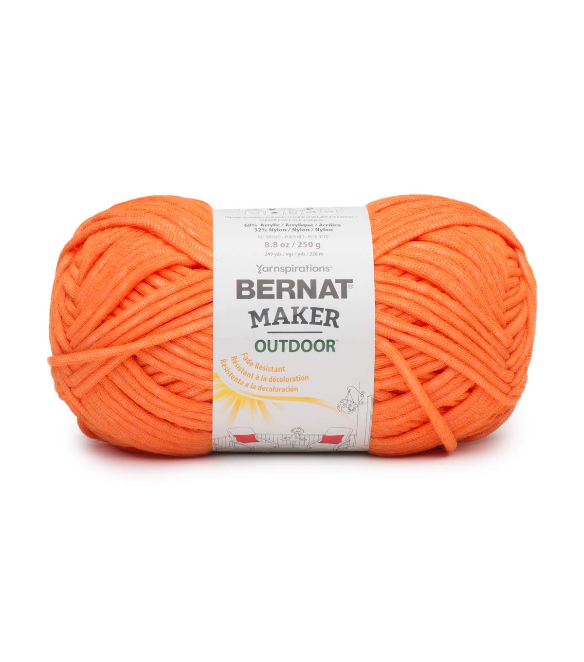 Bernat Maker Outdoor Solids- Oranges