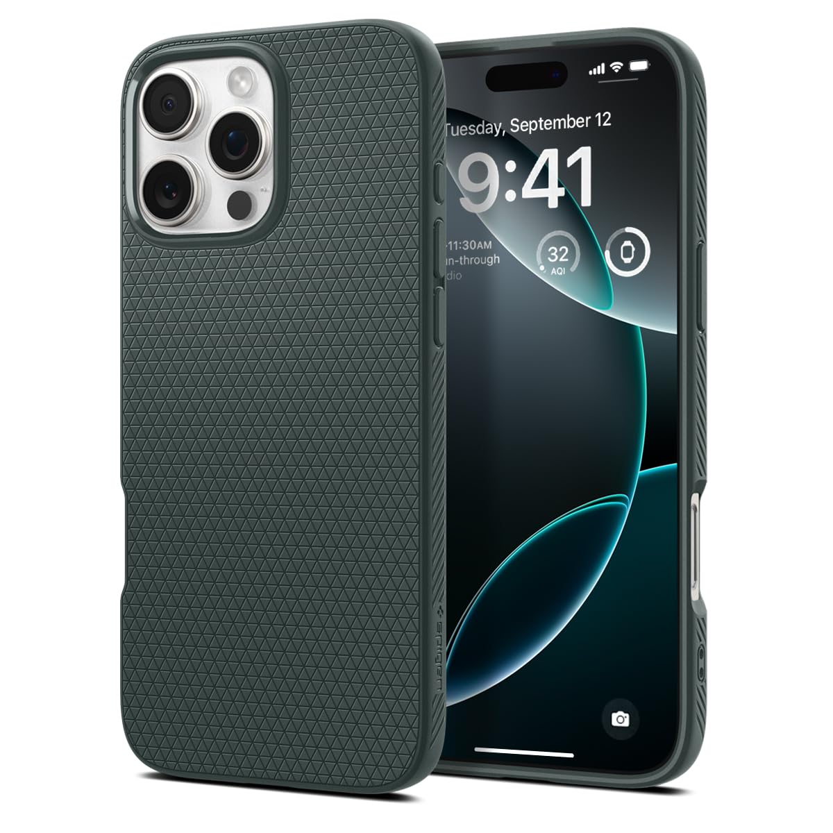 Spigen Liquid Air Case Compatible with iPhone 16 Pro Max - Abyss Green