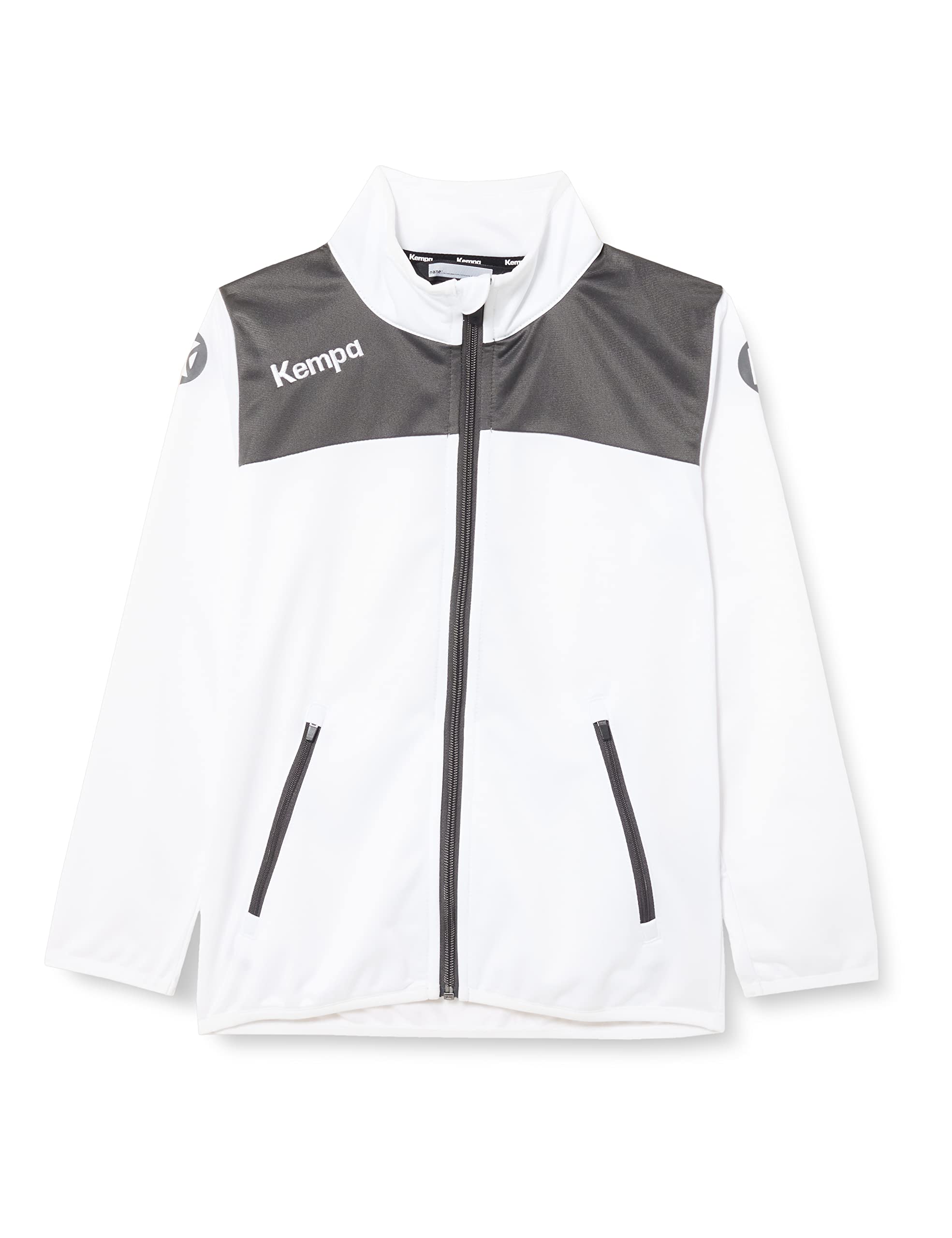 Kempa Men's Emotion 2.0 Poly Jacket Sweatshirt, White/Anthra, 8 Years