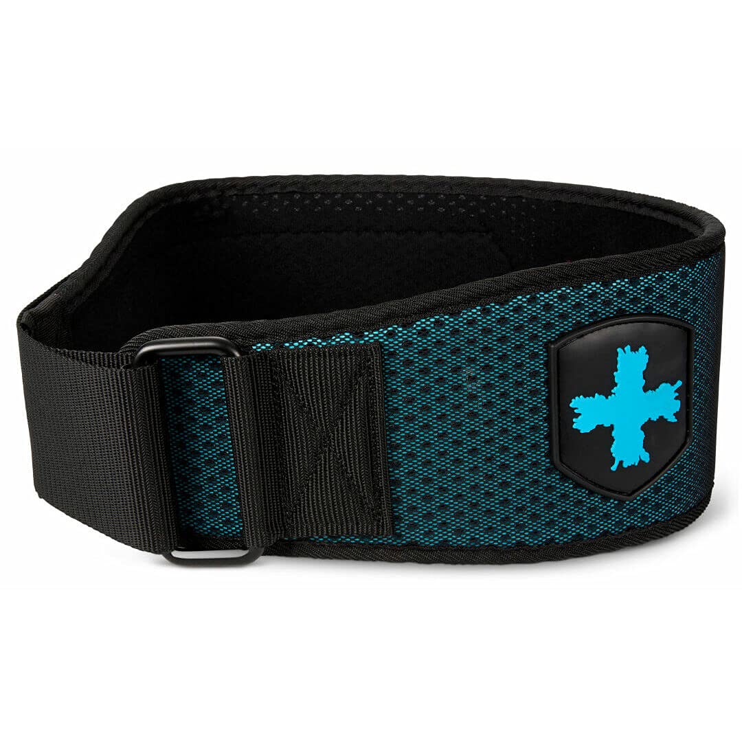 Harbinger 4.5" (11.43cm) HexCore Weightlifting Belt – Breathable Foam Core, Core & Lower Back Support, Ventilated Mesh Design, Strong Hook & Loop Fastener, Women's, Light Blue, Small