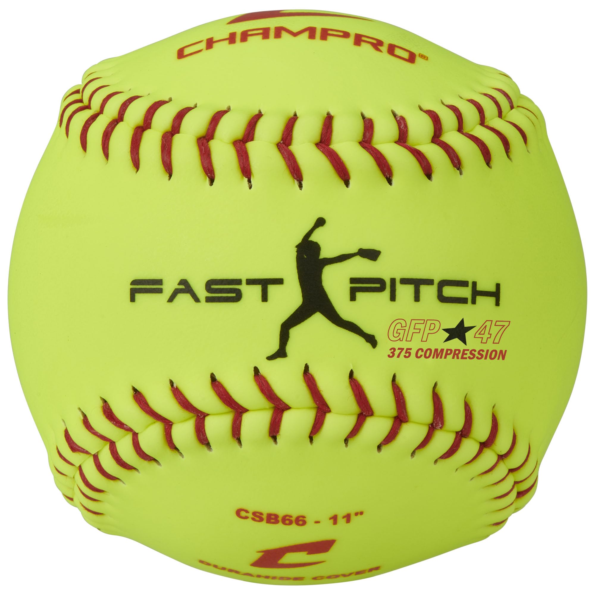 Champro 11"" Recreational Fast Pitch Softball - Durahide Cover, optic yellow (CSB66)