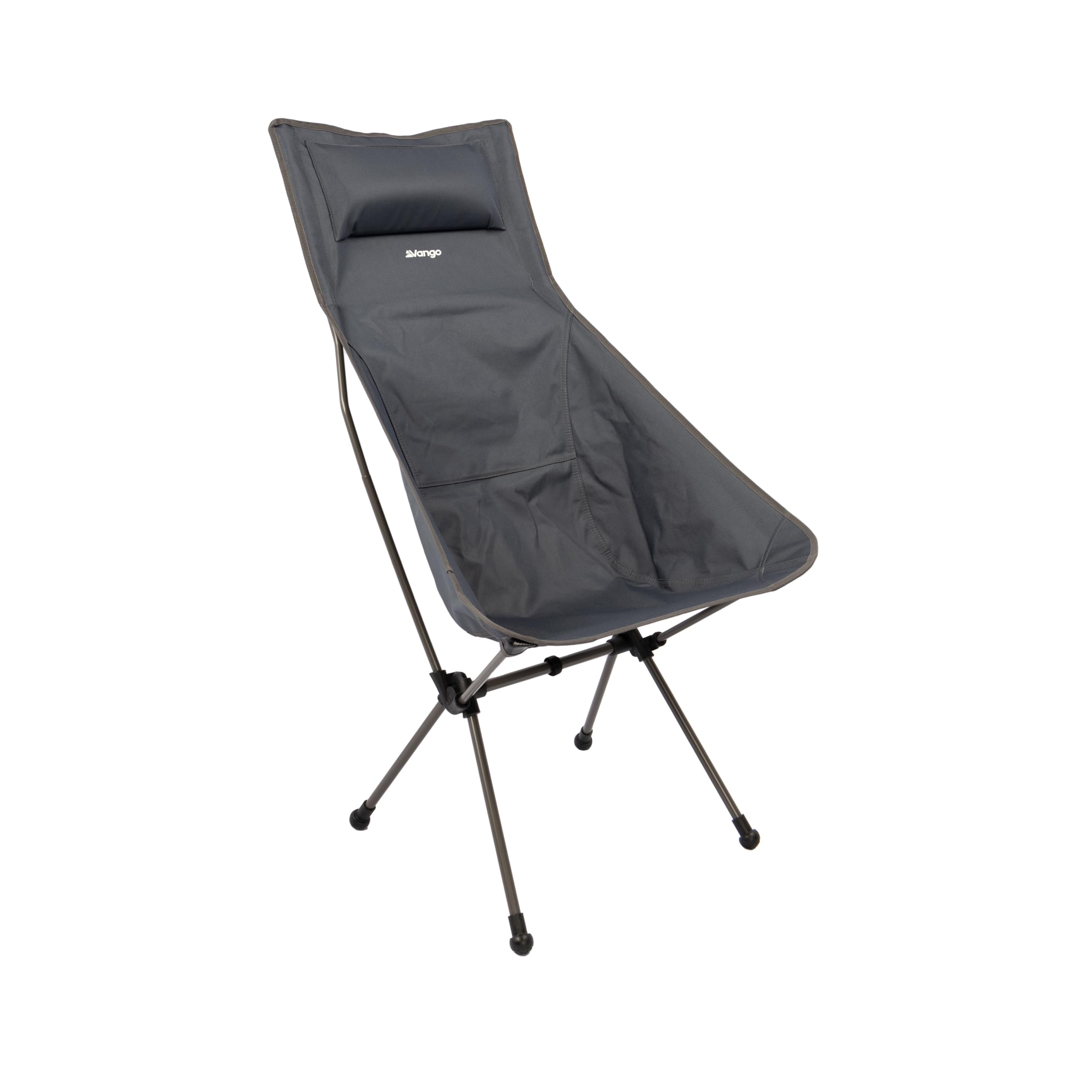 Vango Micro Steel Tall Camping Chair, Lighweight, Strong Foldable to Compact Size, High Back Design Garden Chair Perfect for Festivals, Fishing, Campers, Walkers (India Ink)