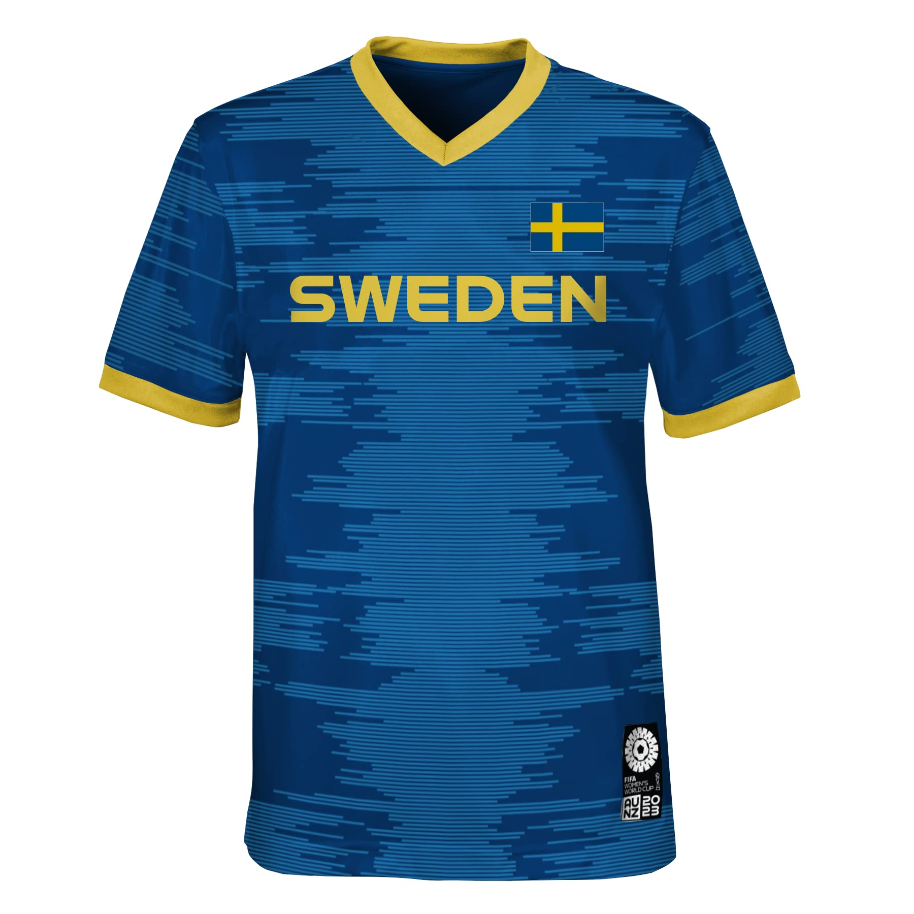 Official 2023 Women's Football World Cup Youth Team Shirt, Sweden, Blue, 12-13 Years
