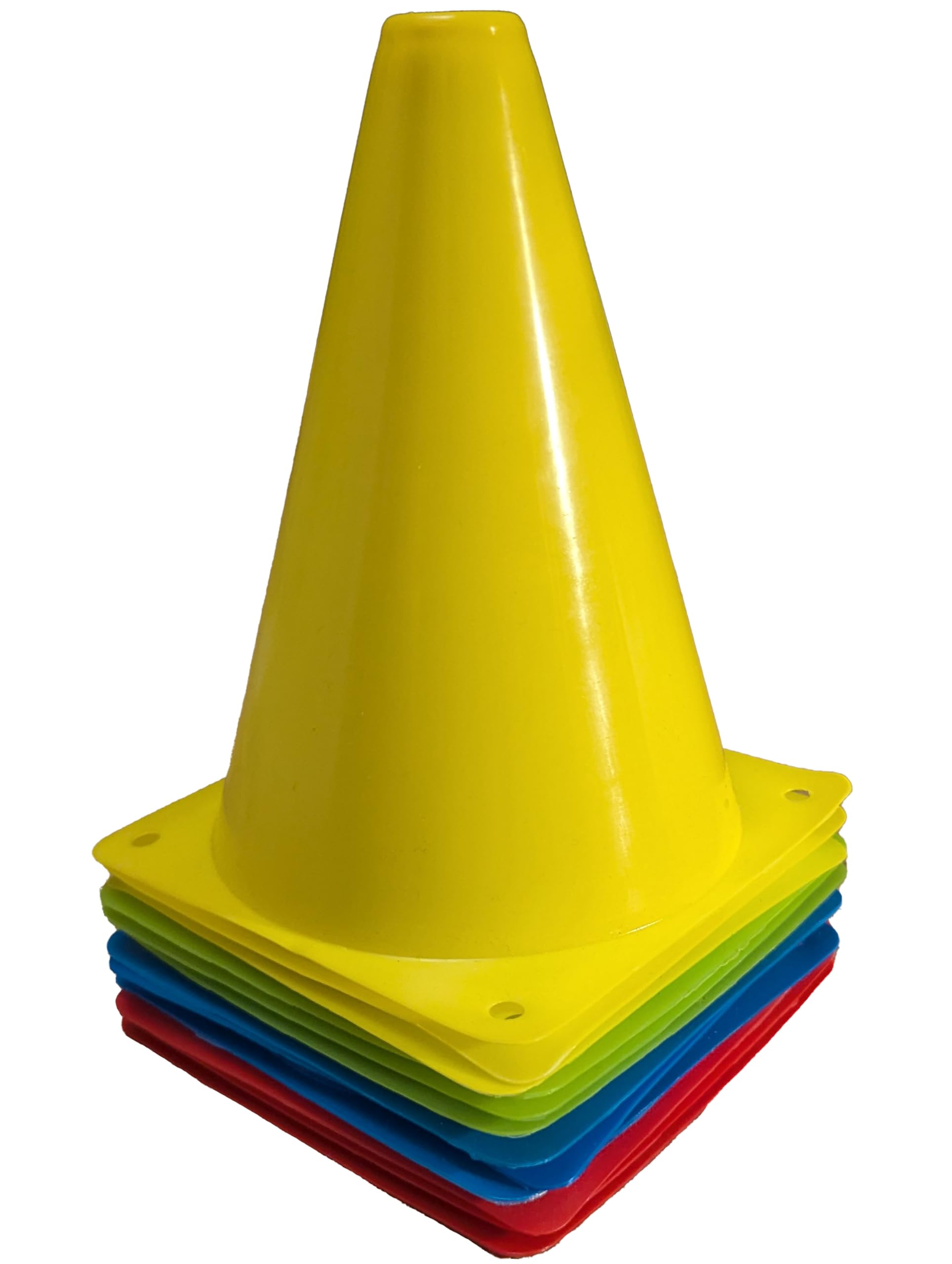 Vertent Football Cones (Set of 12) 7" - 4 Colours (Red, Green, Blue, Yellow)