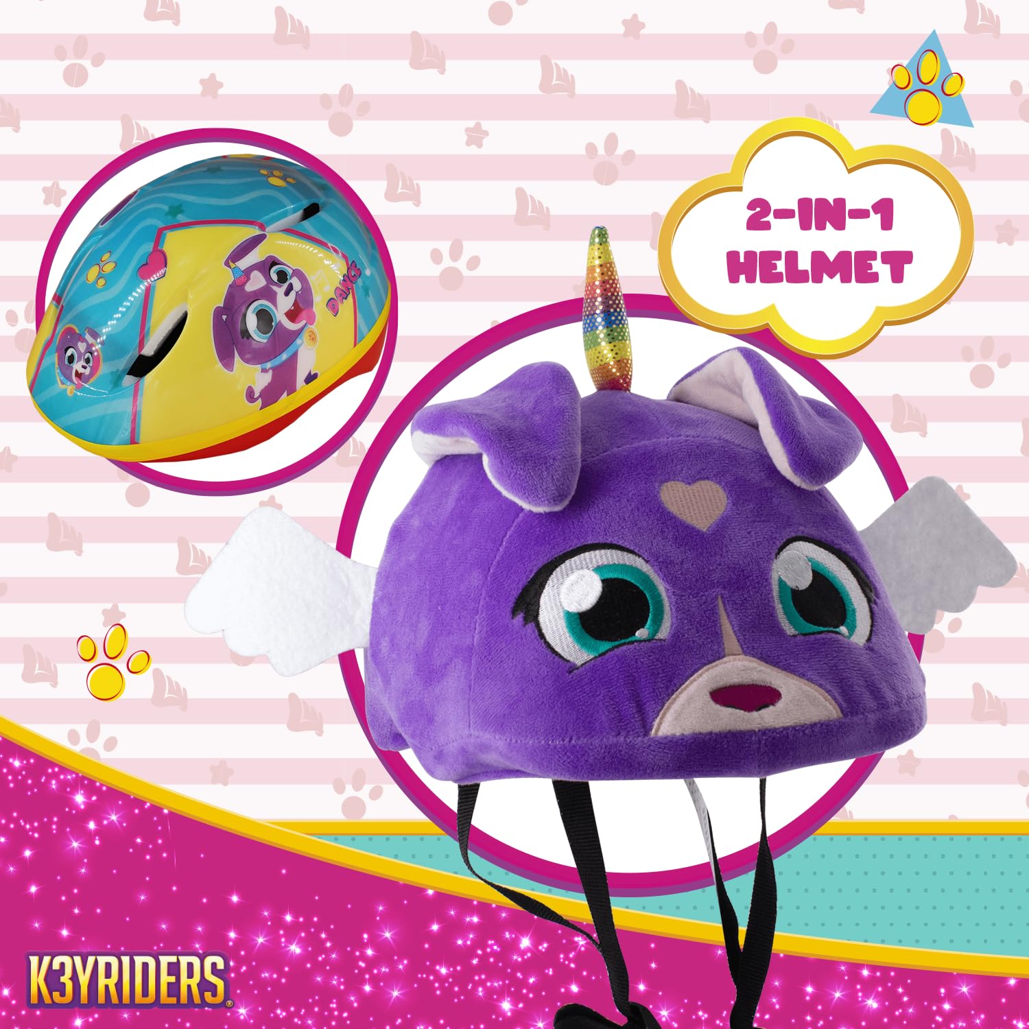 Perrycornio 2-in-1 Plush Helmet, Purple