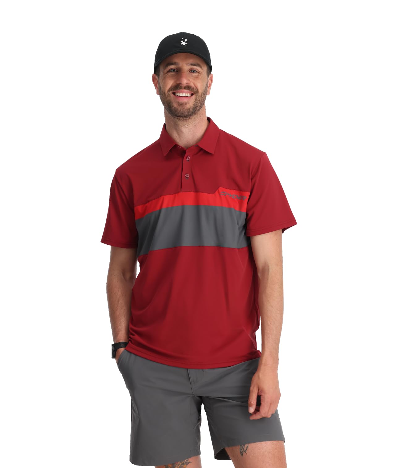 Spyder Links SS TECH Polo, Men's, Raw Denim, L