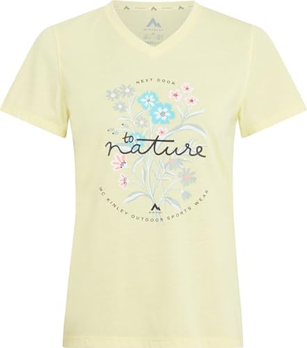 Mckinley Women's NATA II T-Shirt, Melange/Yellow Light, 50