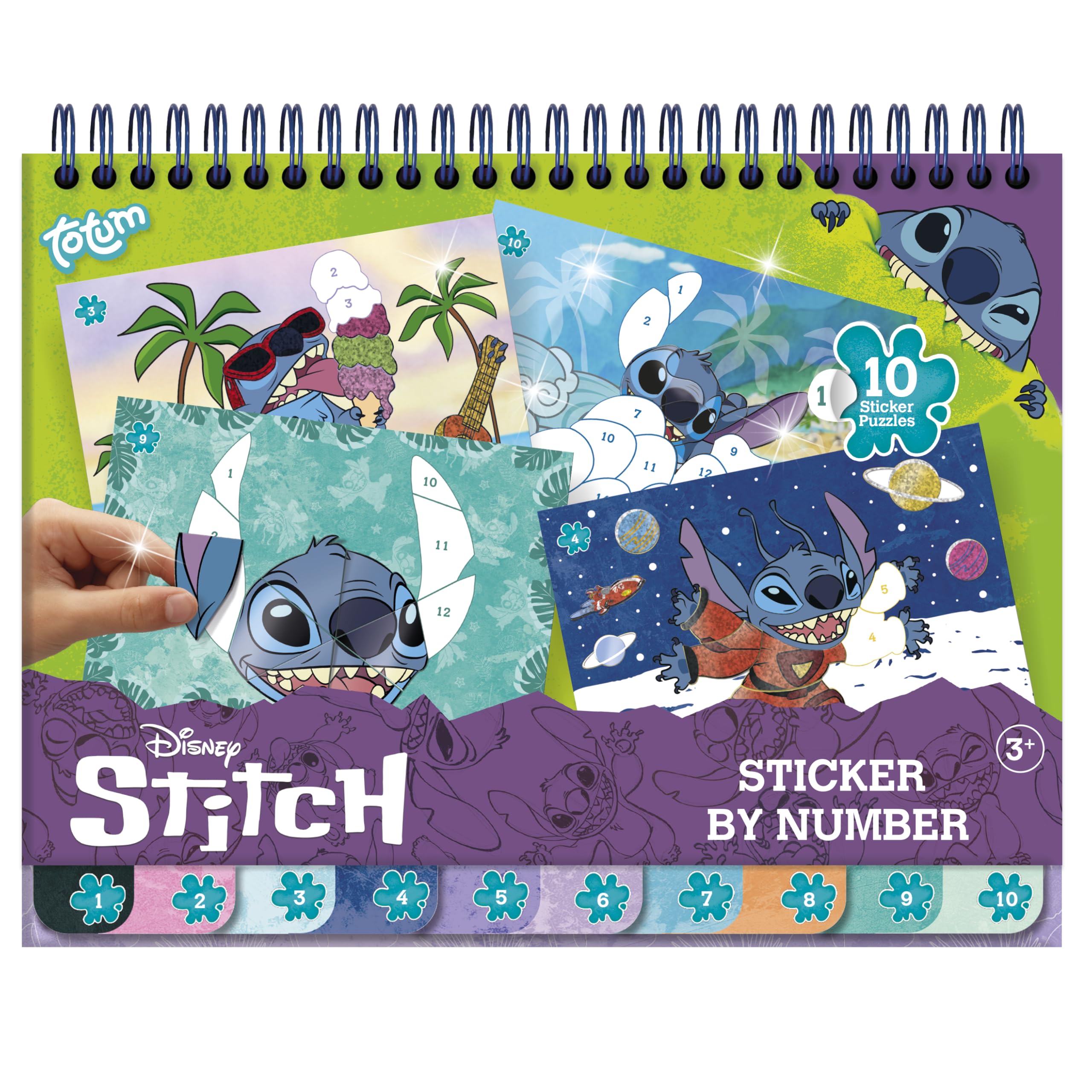 Stitch Stickers & Numbers Colouring Book for Children, Creative Learning Book with Stickers and Colouring Pictures, Promotes Number Comprehension & Motor Skills for Small Artists