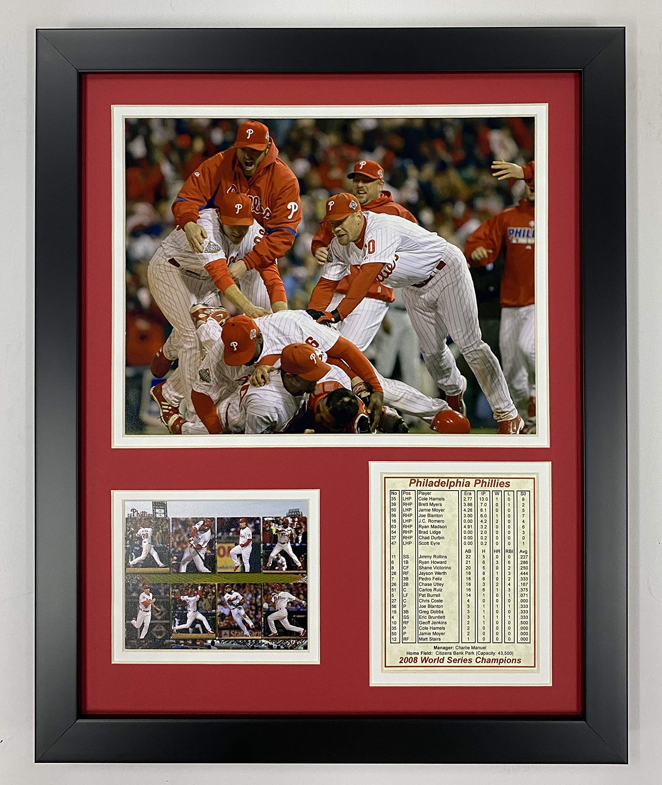 Legends Never Die "2008 Philadelphia Phillies World Series Champions Framed Photo Collage, 11 x 14-Inch