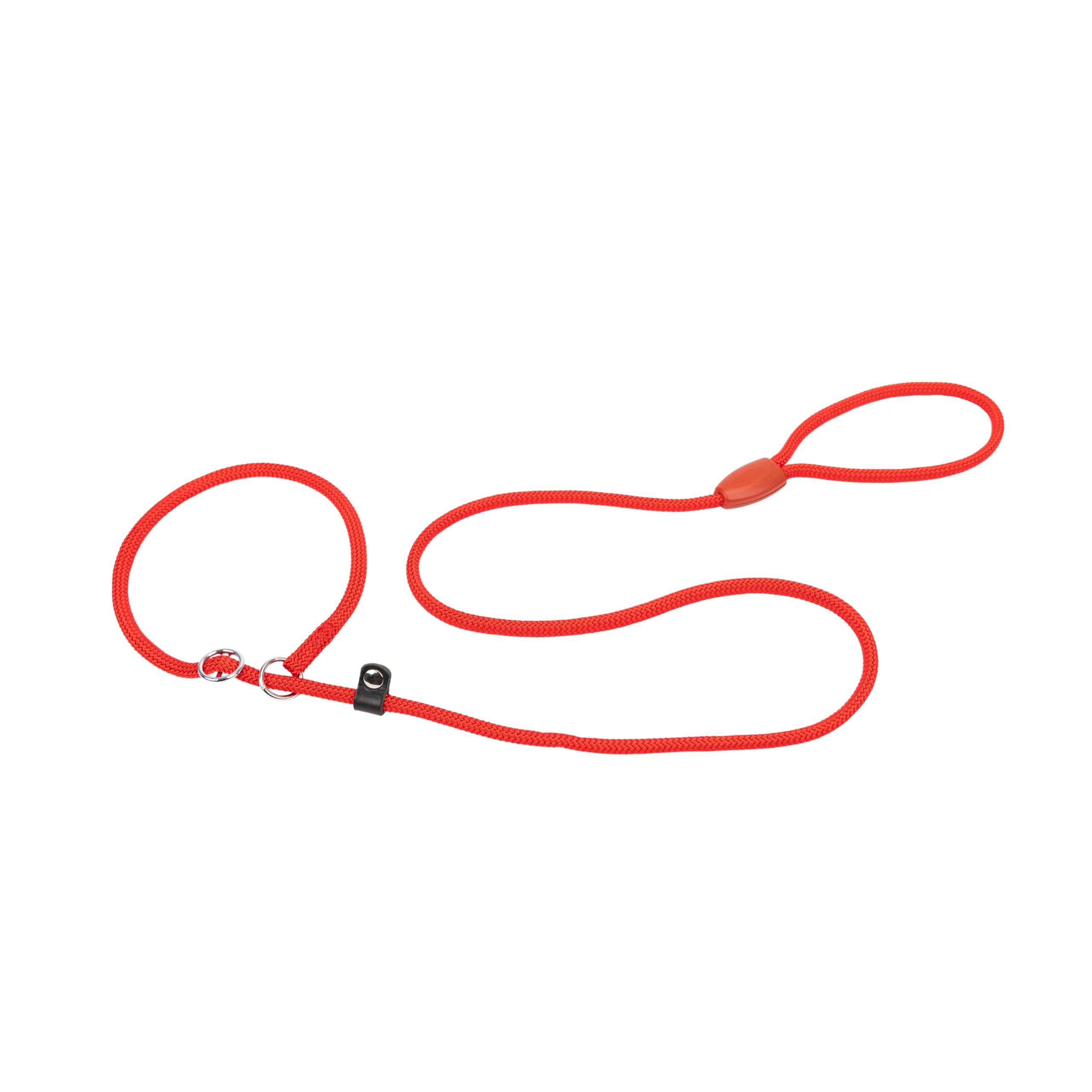 Ferplast SPOR Dog Lead and Collar, Lead with Adjustable Semi-Choke Collar, in Nylon Cord, Handle for Safe Control, Length 160 cm, Red