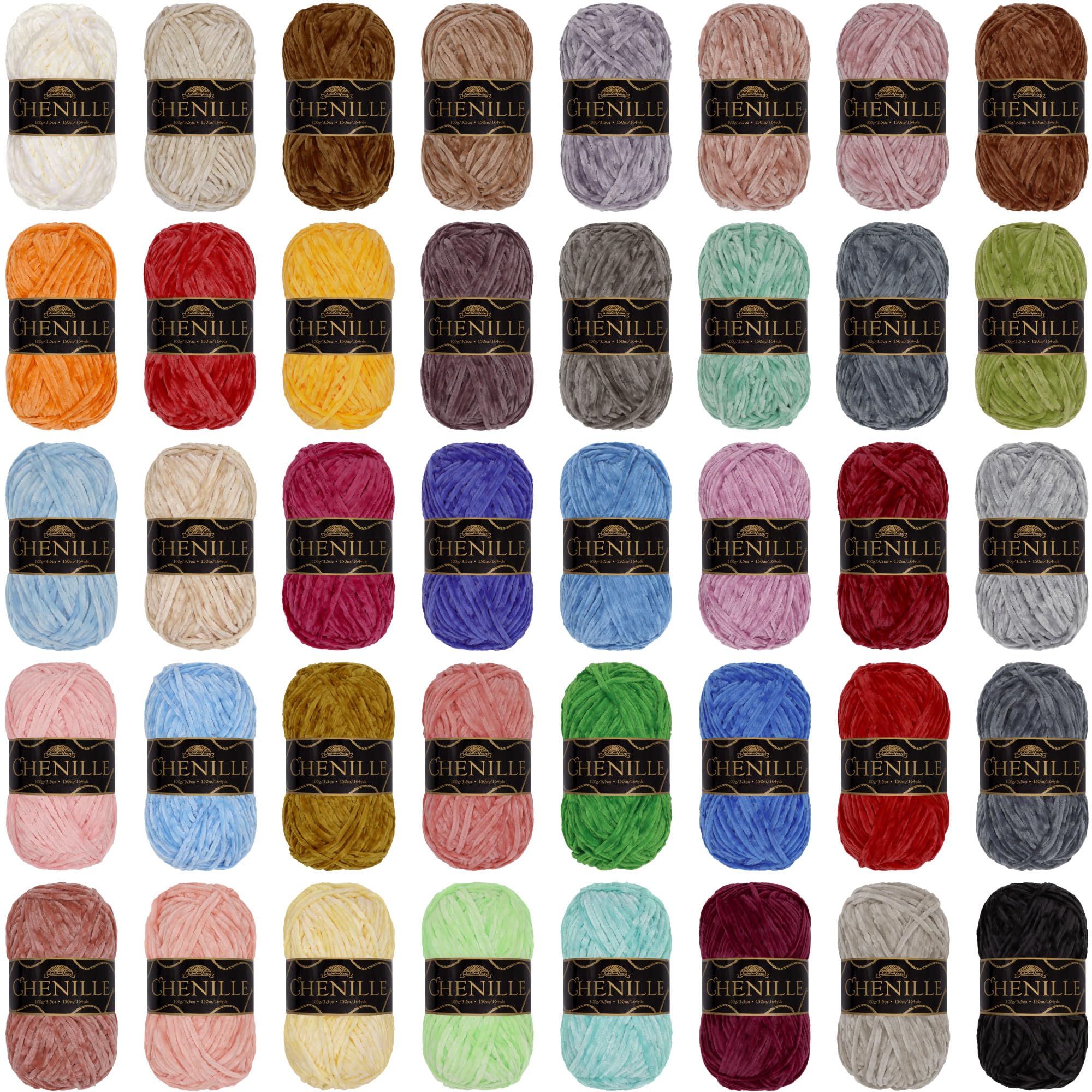 JubileeYarn Chenille Yarn - Worsted Weight - 100g/Skein - Variety Pack - 4 Skeins