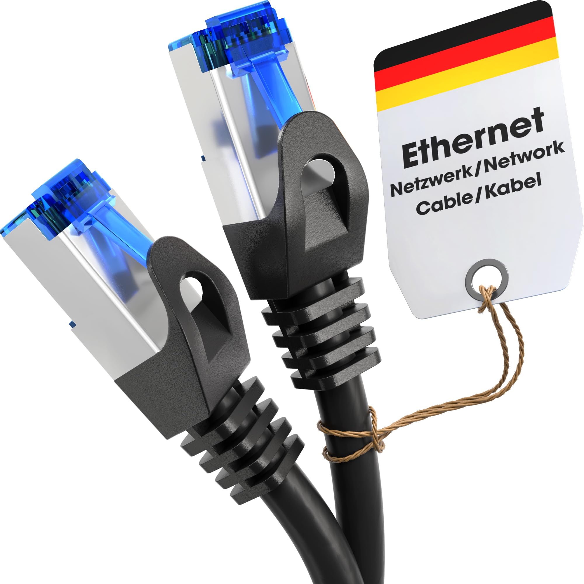 KabelDirekt – Network Cable – Transfers 10Gbps & fibre optic internet speed – Ethernet & LAN Cable – 3m, Available in 0.25-30m – For Gigabit networks, routers/modems, RJ45 (black/silver)