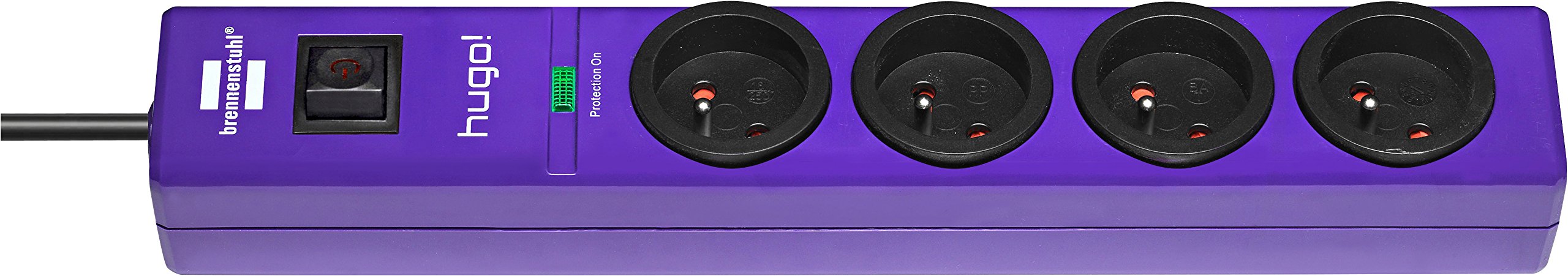 Hugo! brennenstuhl 1150611334, Block 4 sockets, 2m, purple