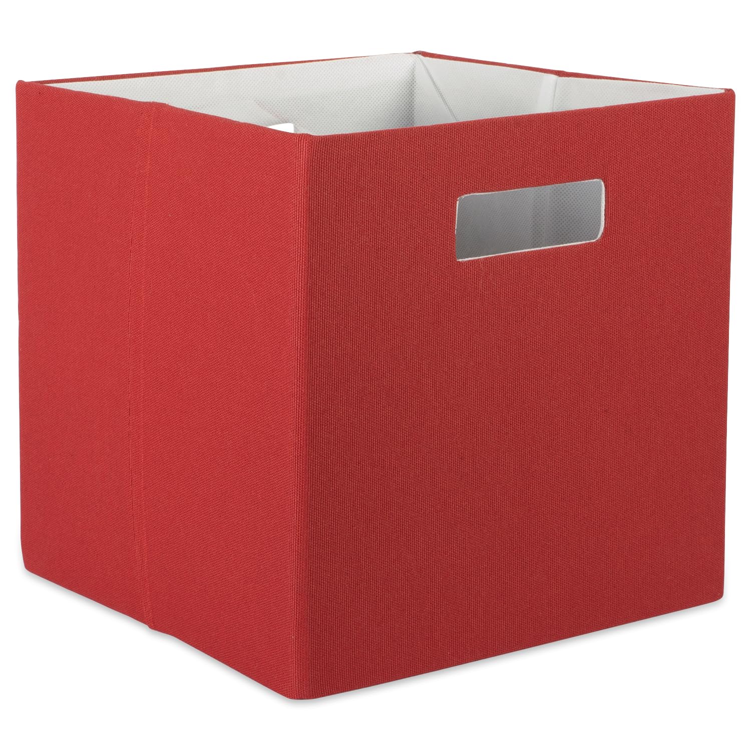 DII Hard Sided Collapsible Fabric Storage Container for Nursery, Offices, & Home Organization, (13x13x13") - Solid Rust