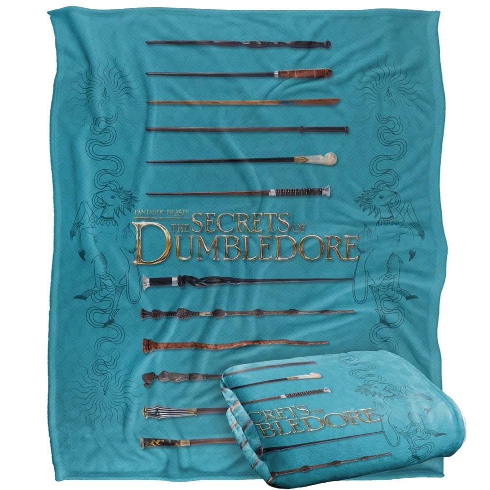 FANTASTIC BEASTS The Secrets of Dumbledore Blanket, 152 x 127 cm Wands Silky Touch Super Soft Throw Blanket