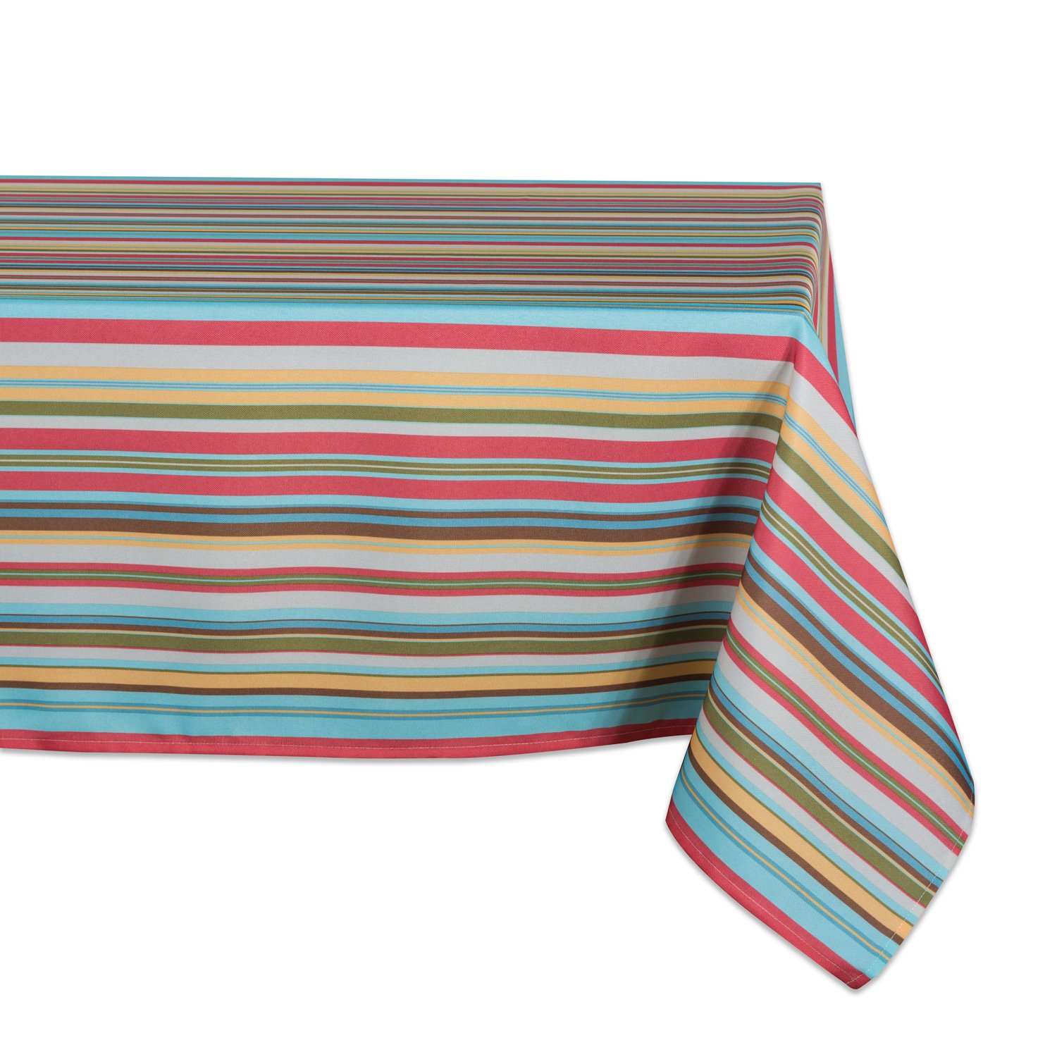 DII Multi Use Machine Washable Striped, Polyester, Summer Print, Tablecloth, 60x84